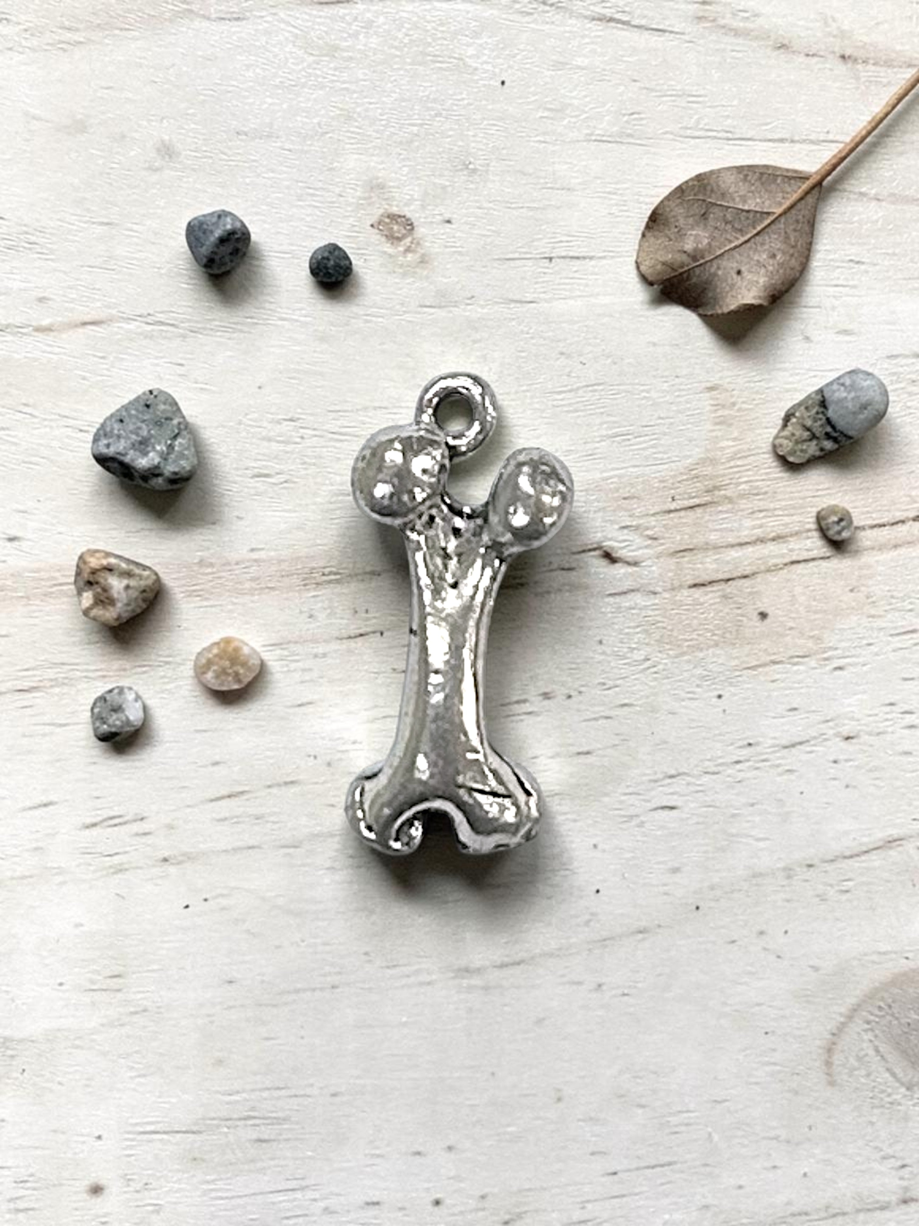 Silver Dog Bone Charm Pendant | Travel Charm
