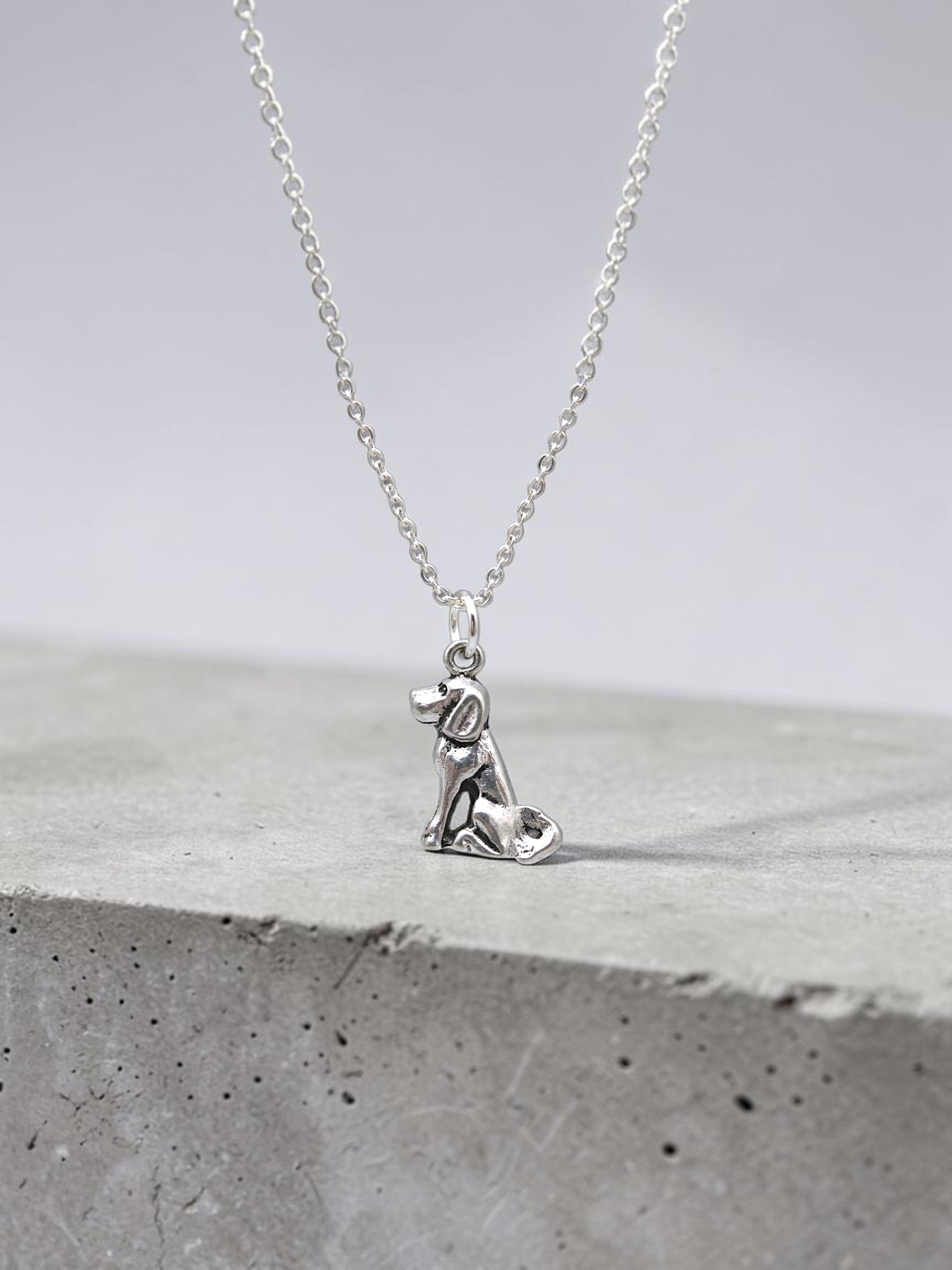Silver Dog Pewter Charm Pendant | Animal | Travel Charm