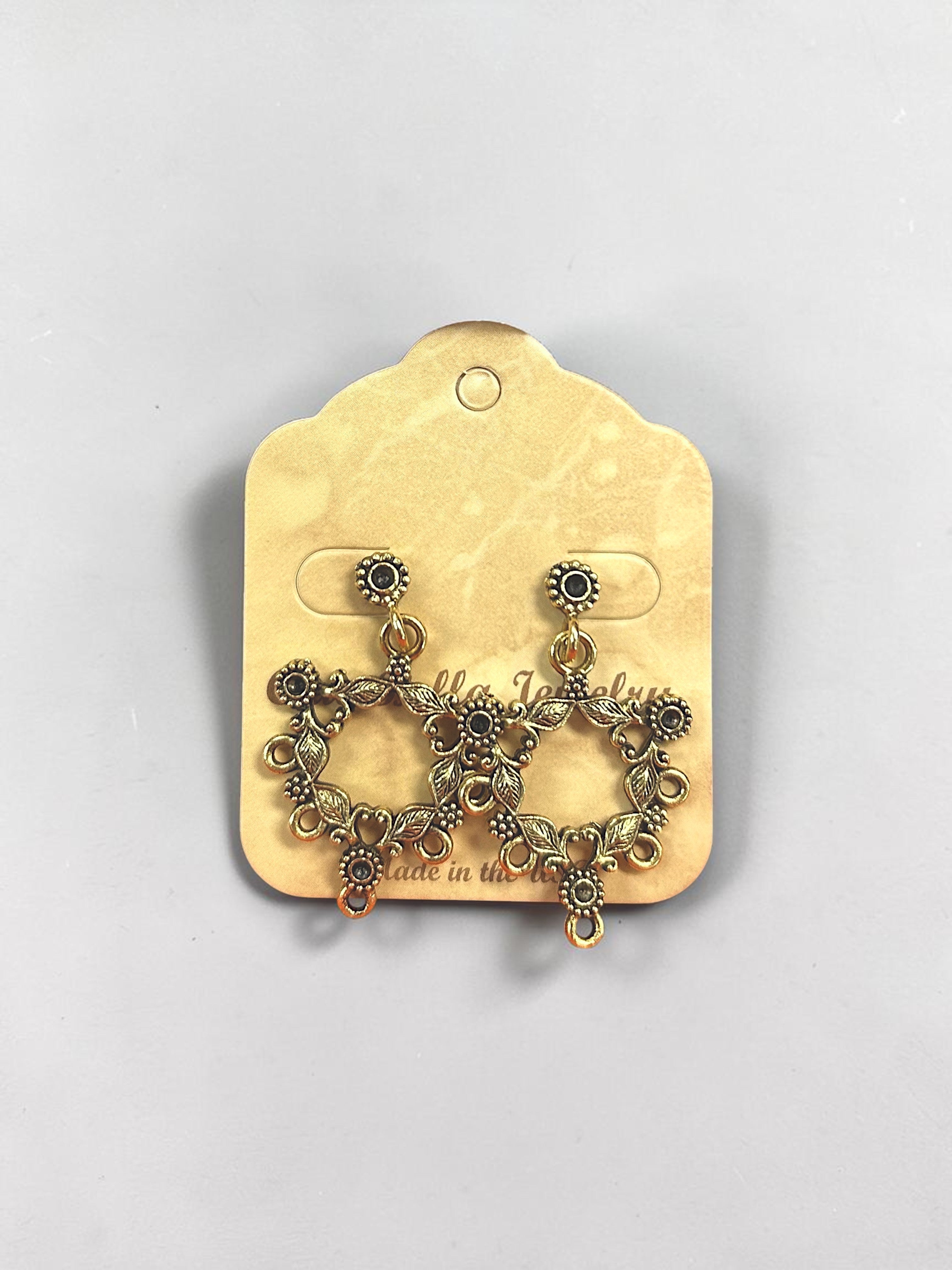 Antique Gold Filigree Chandelier Earrings | Unique Handmade Jewelry