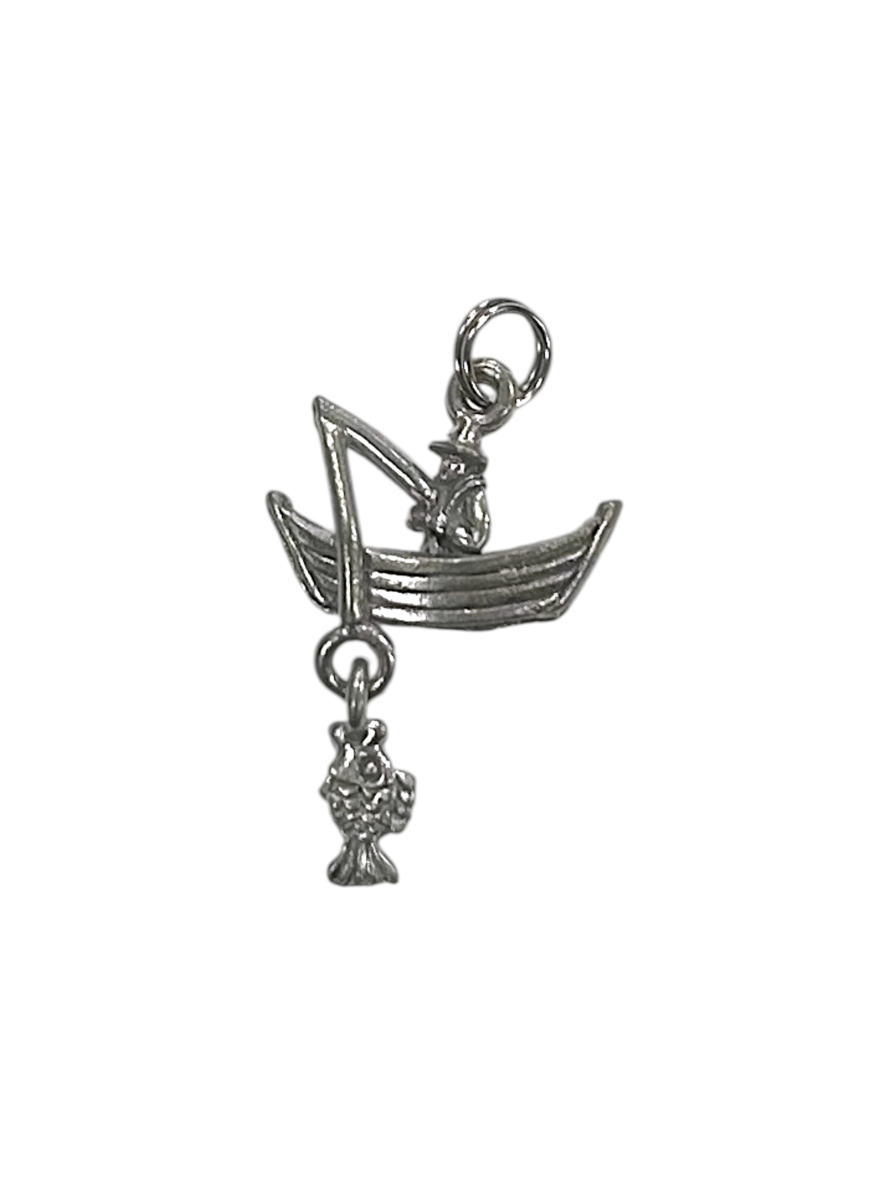 Silver Fisherman Pewter Charm Pendant | Travel Charm