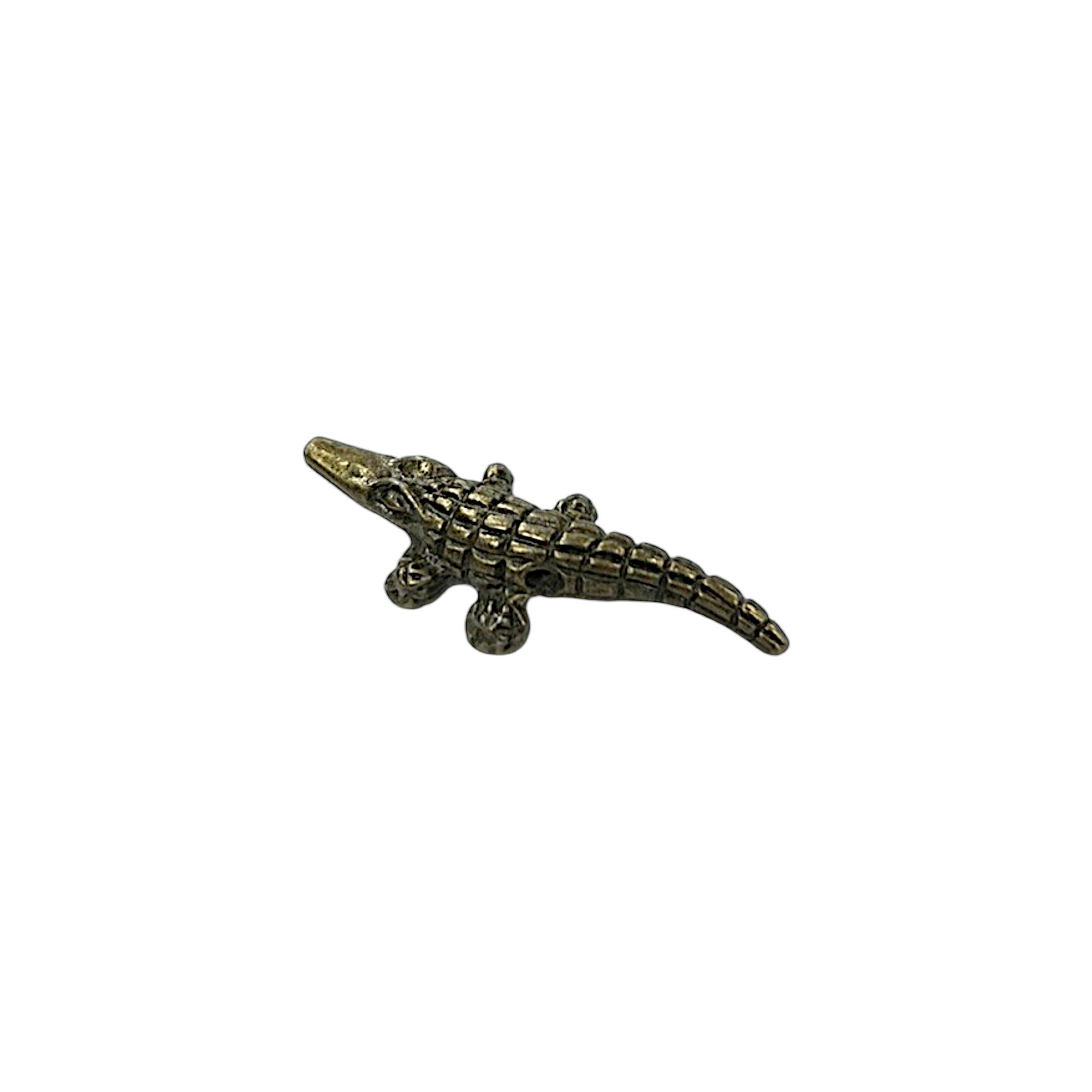 Alligator Pewter Charm Pendant in Silver or Antique Gold | Travel Charm