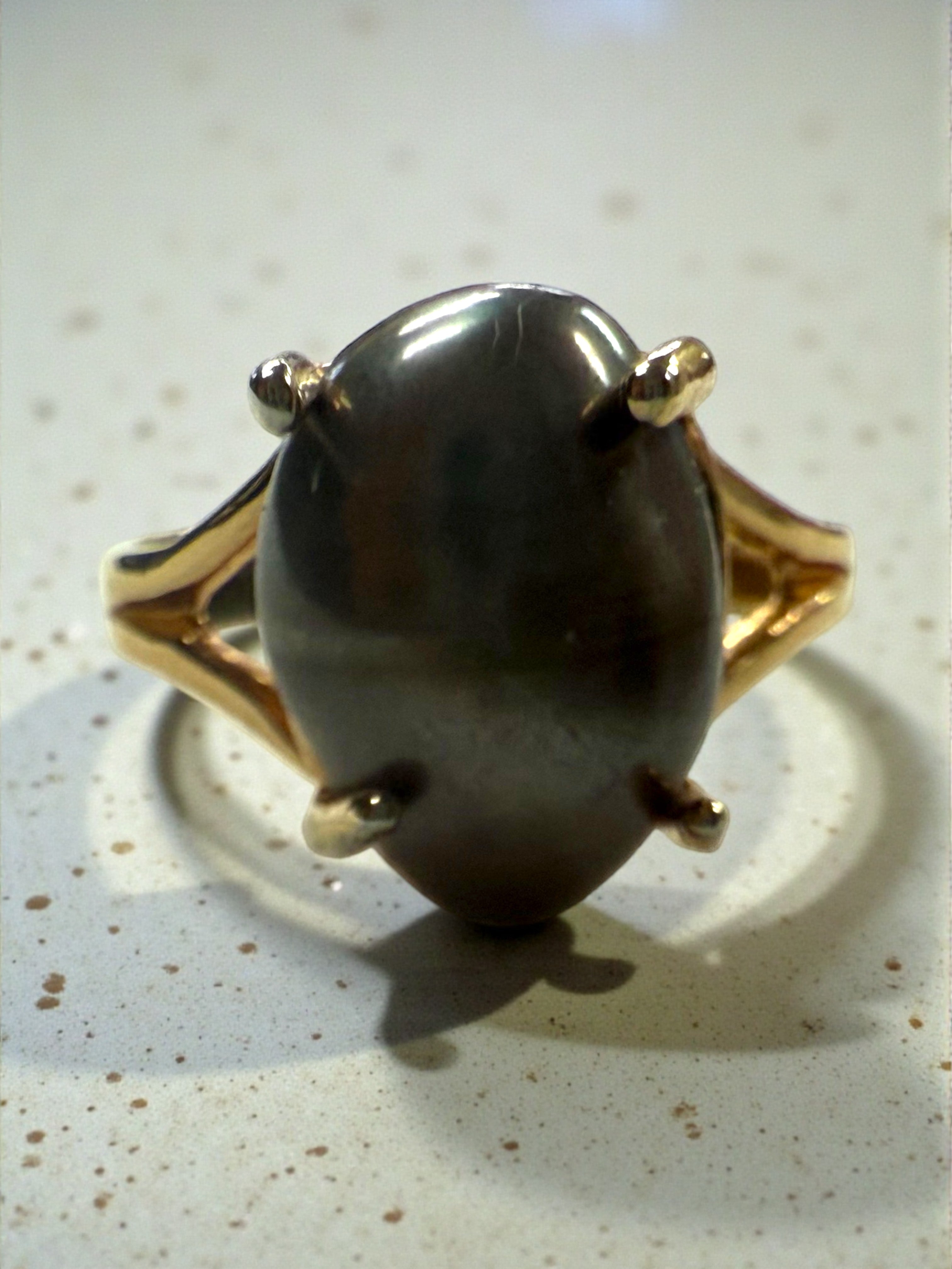 One-of-a-Kind Gray Freshwater Pearl Statement Ring