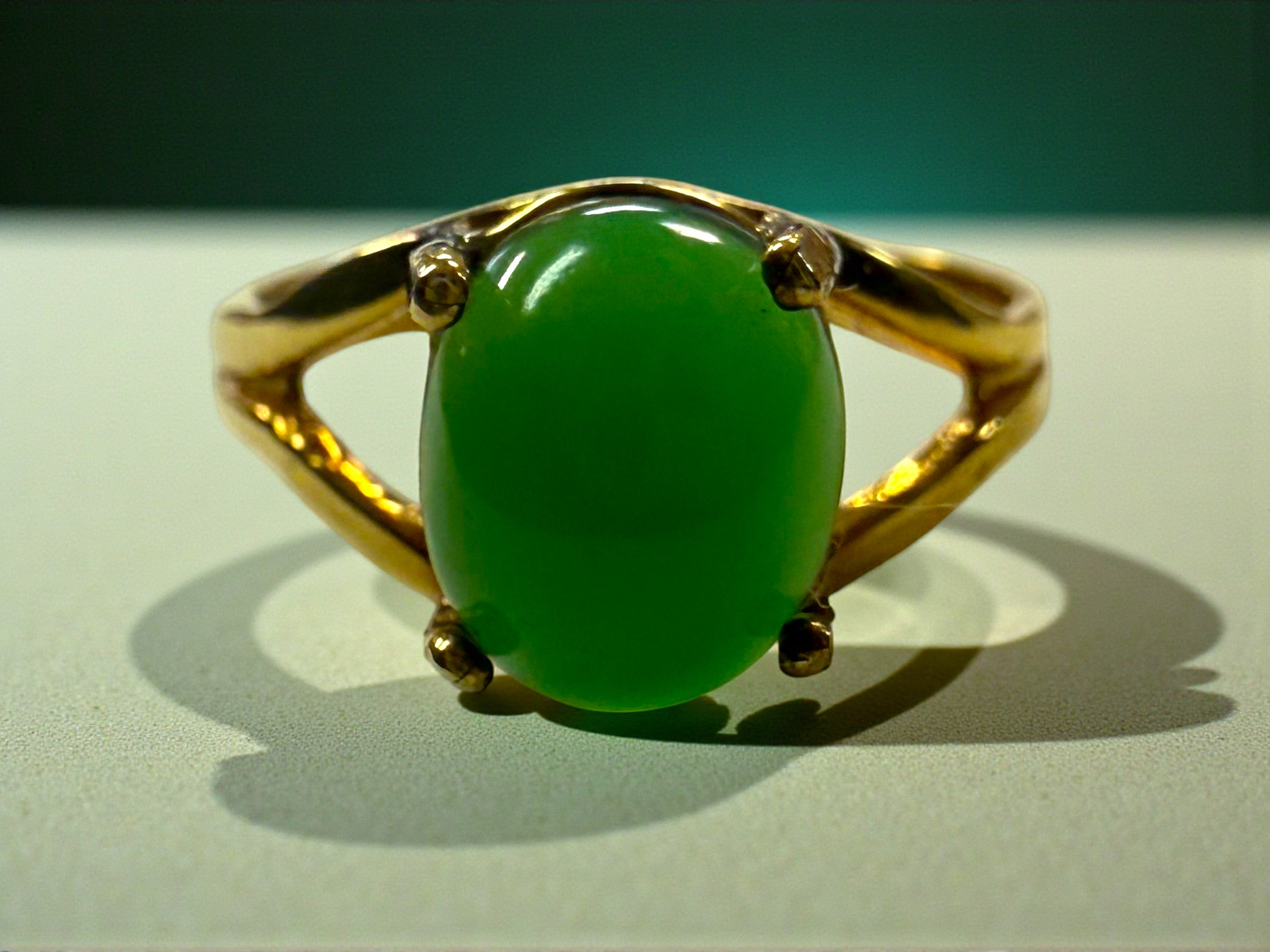 The Verdant Majesty: One-of-a-Kind Green Jade Statement Ring