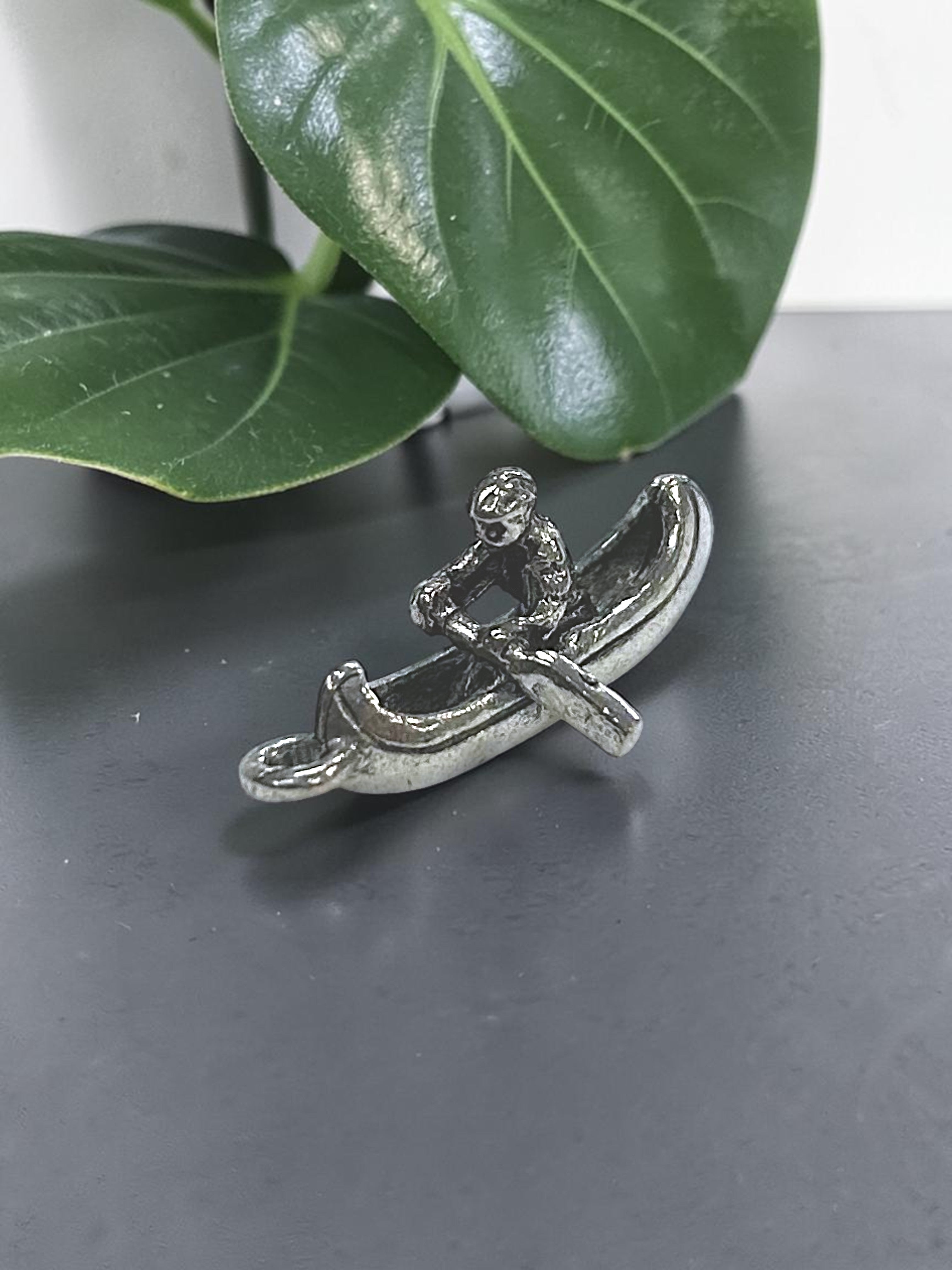 Silver Kayak Pewter Charm Pendant | Travel Charm