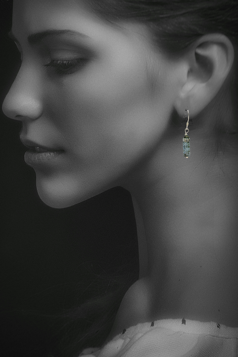 Crystal Accent Gemstone Drop Earrings - Gold & Silver Tone