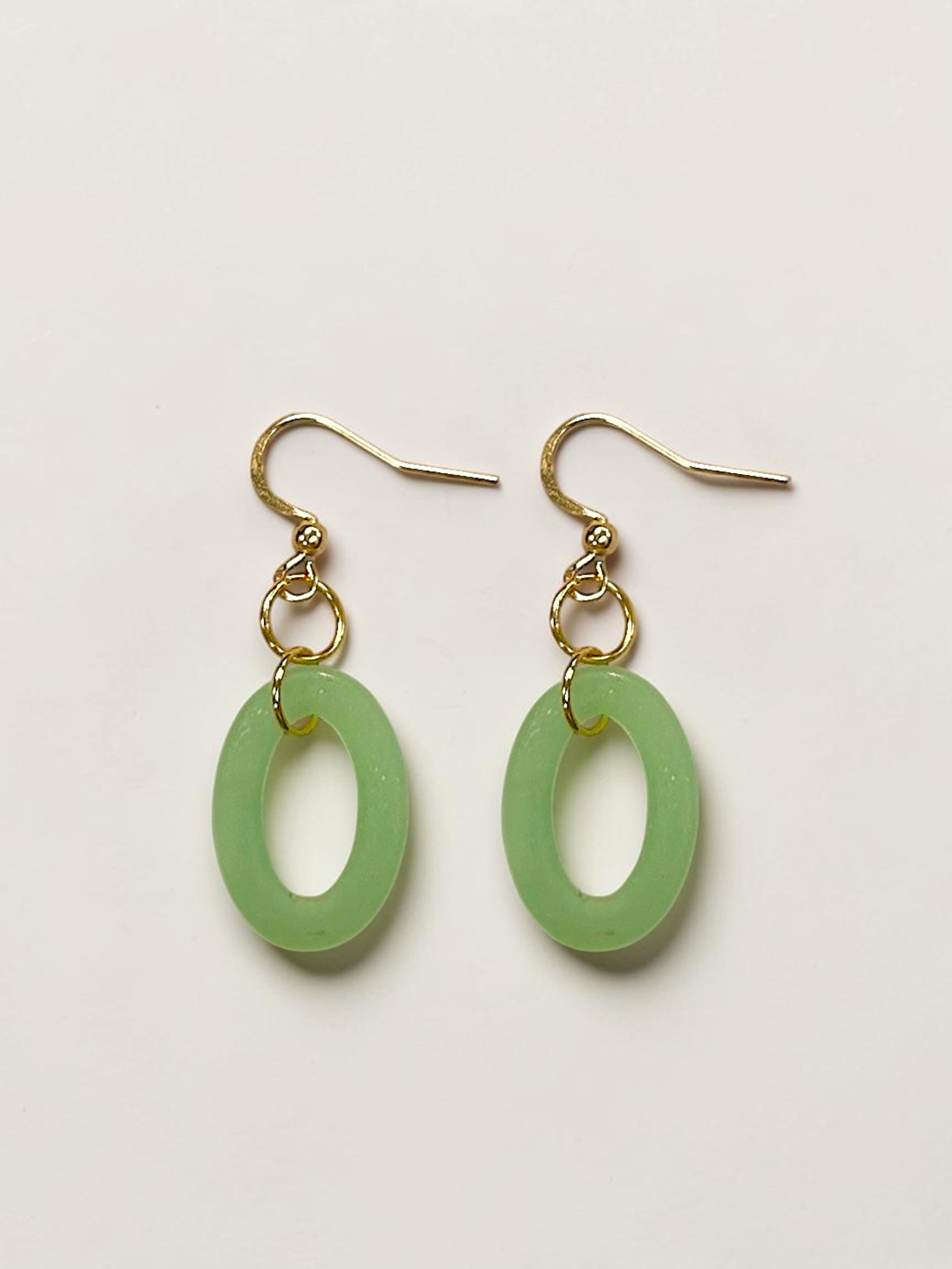 Ocean's Embrace: Oval Sea Glass Dangle Earrings | Royal Blue, Light Green, Mauve Pink | Coastal Elegance | Unique Handmade Jewelry