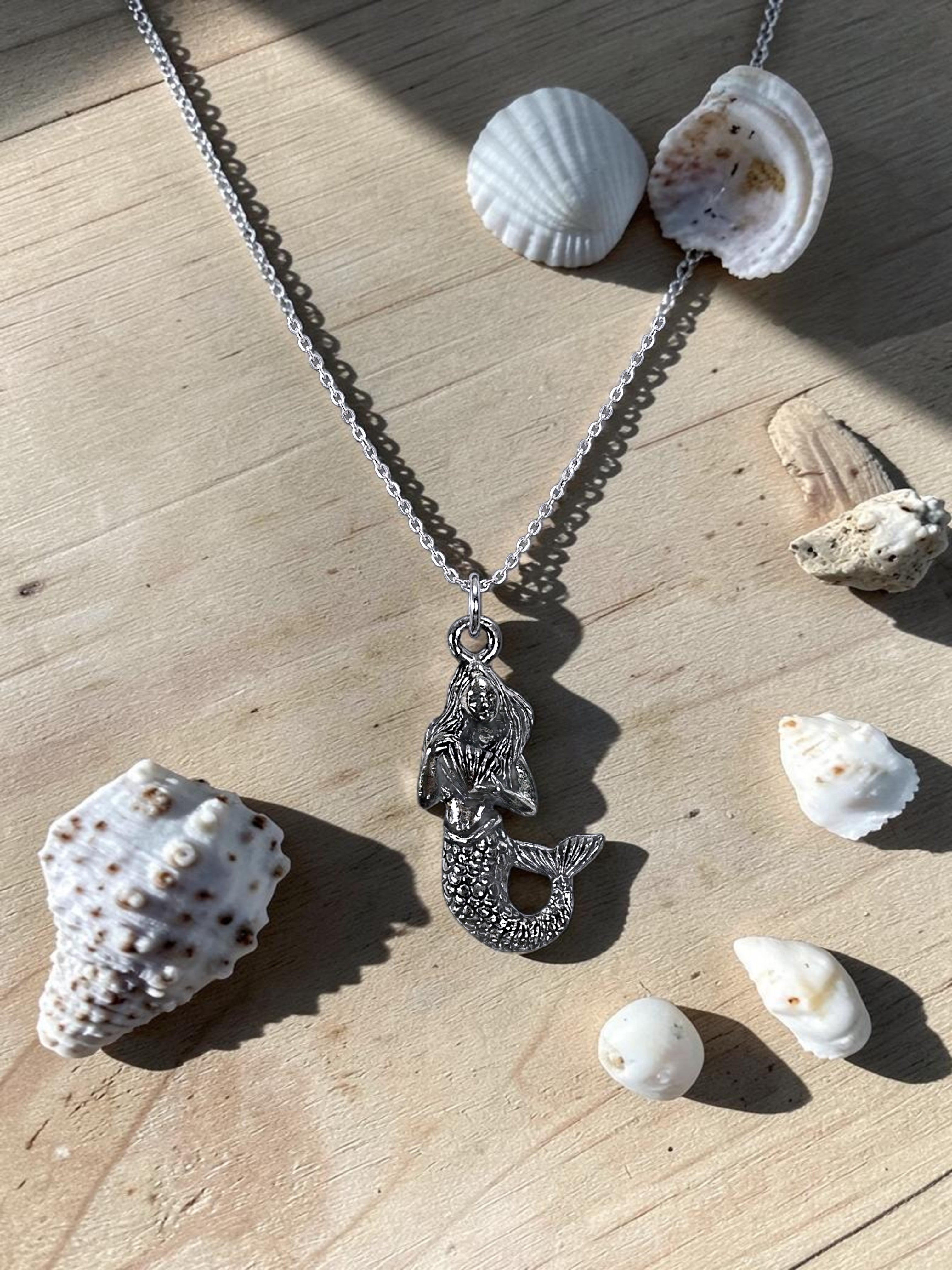 Silver Mermaid Pewter Charm Pendant | Ocean | Travel Charm