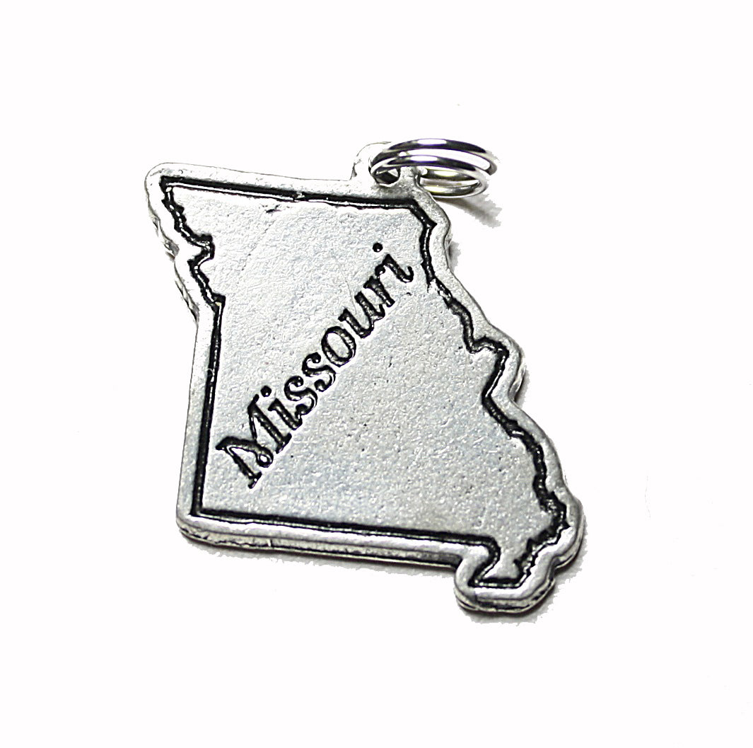Silver Missouri State Pewter Charm Pendant | Travel Charm