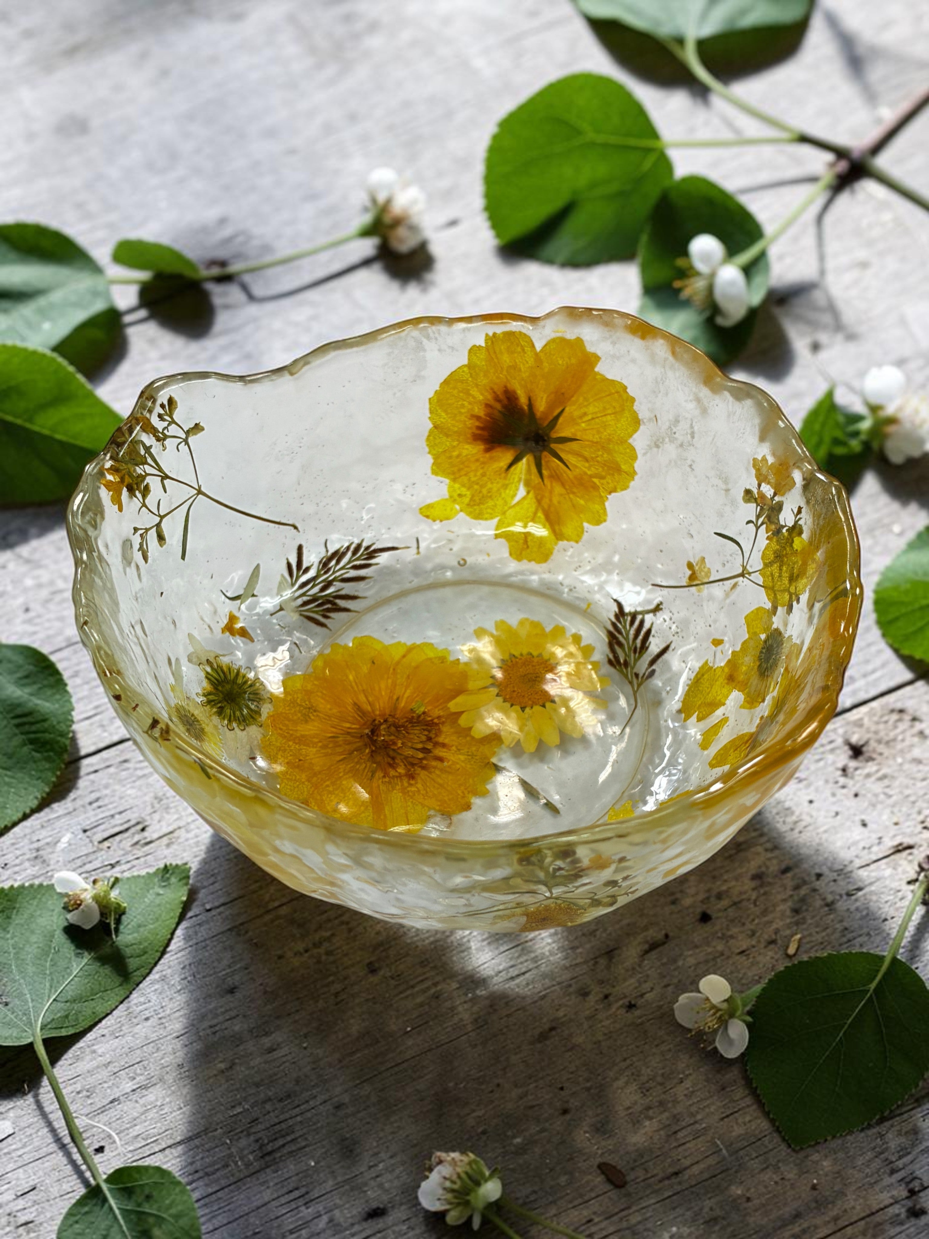 Pressed Flower Resin Art Bowl