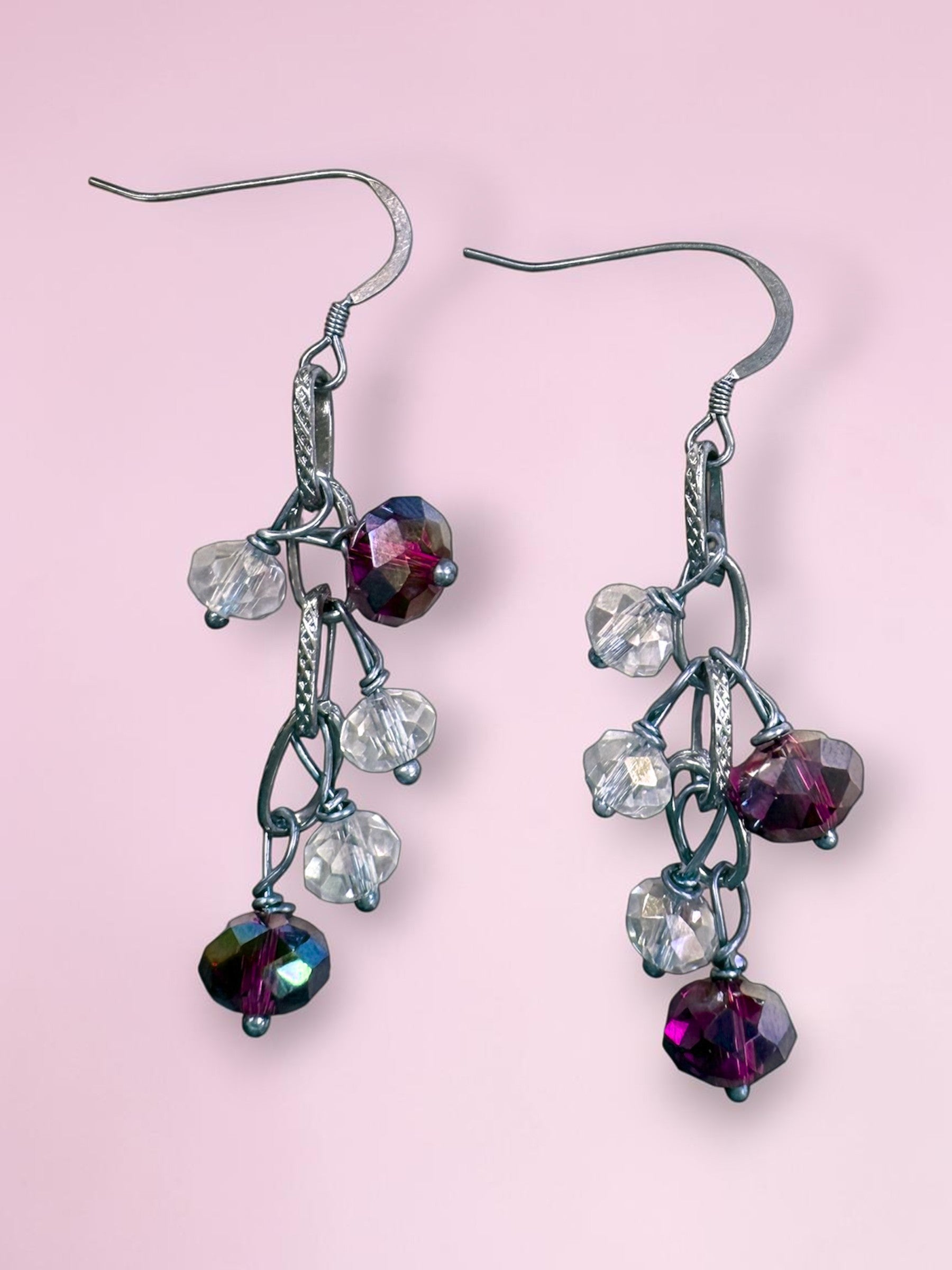 Crystal Cluster Drop Earrings