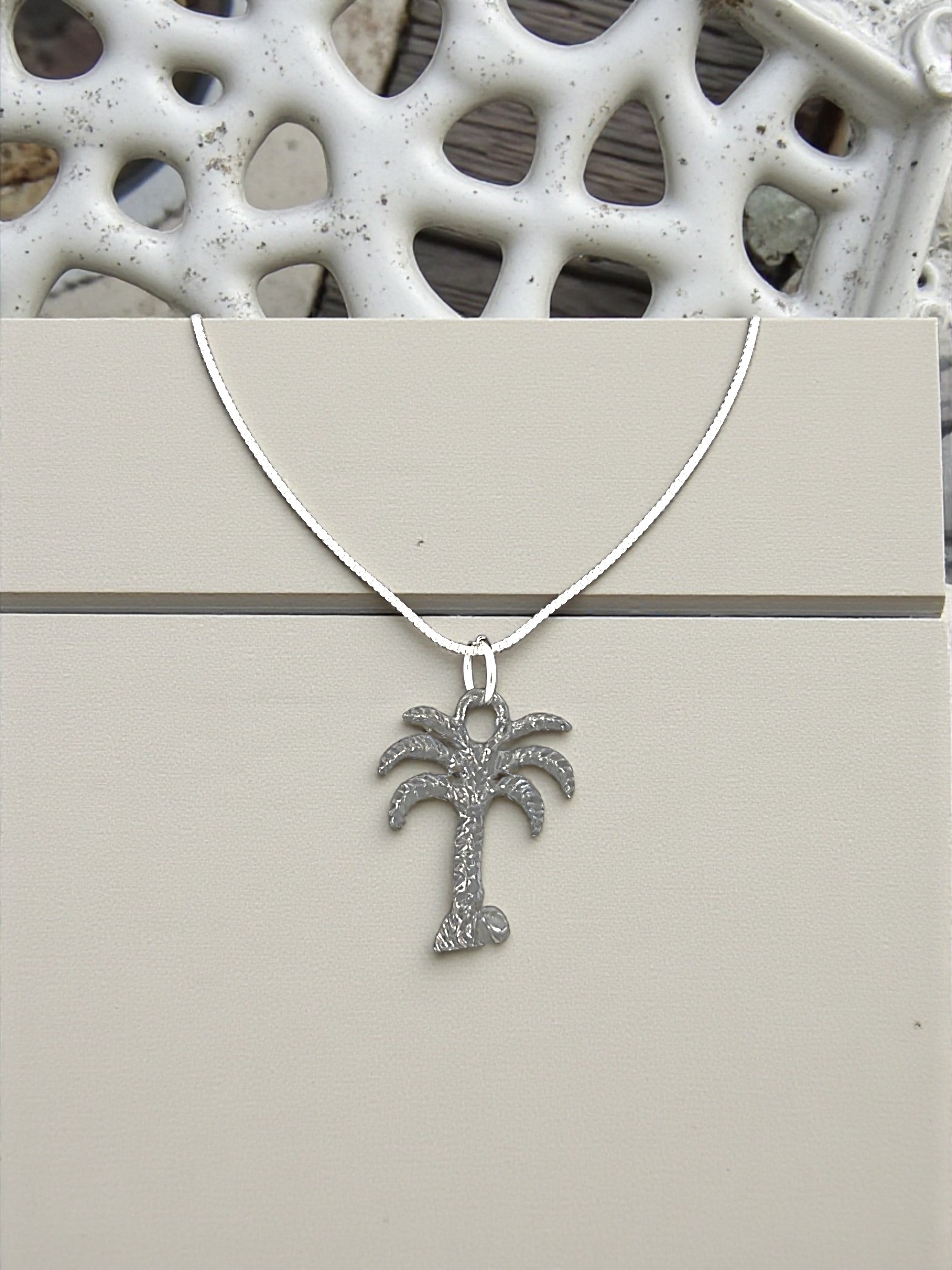 Silver Palm Tree Pewter Charm Pendant | Ocean | Travel Charm