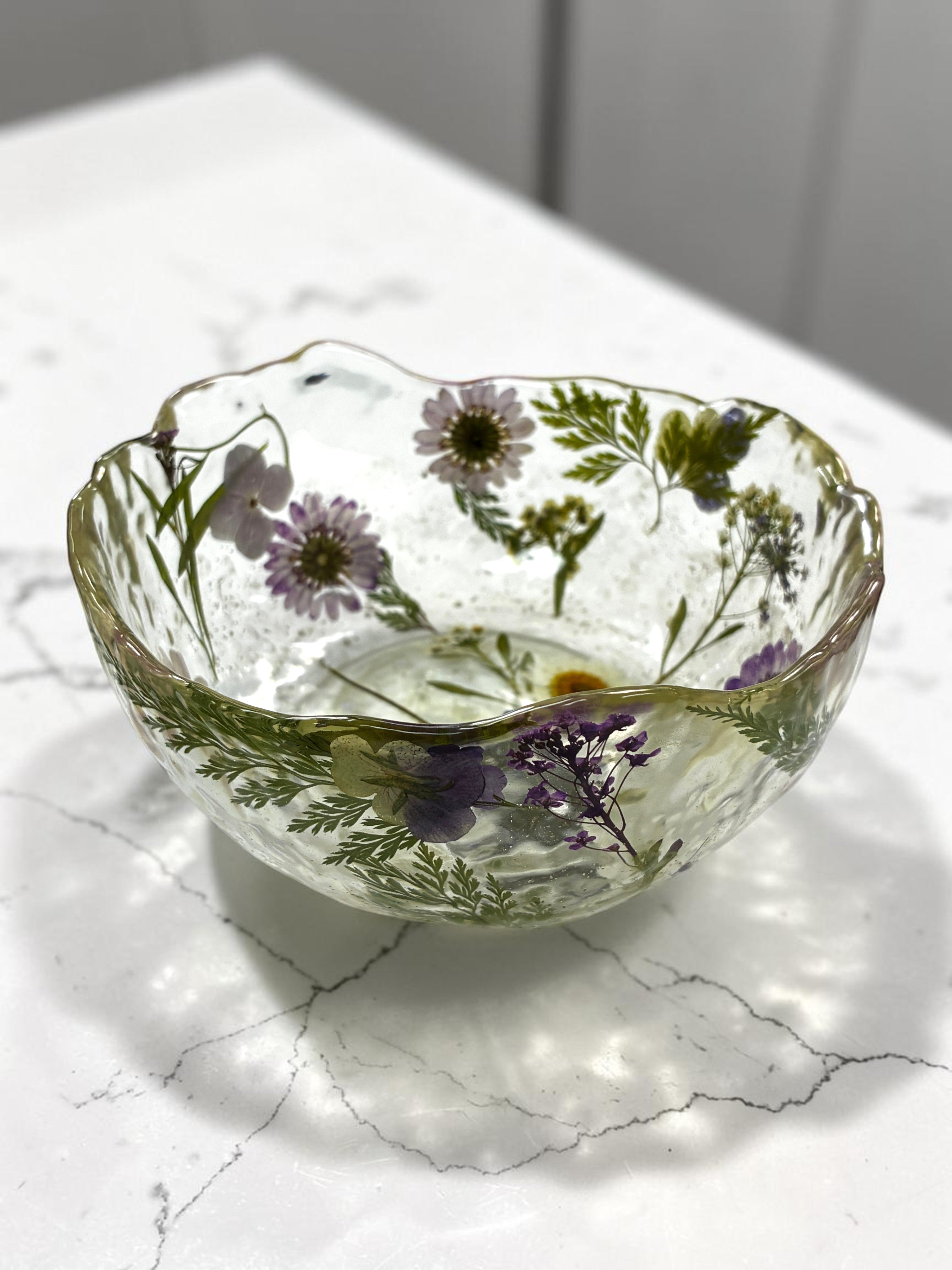 Pressed Flower Resin Art Bowl