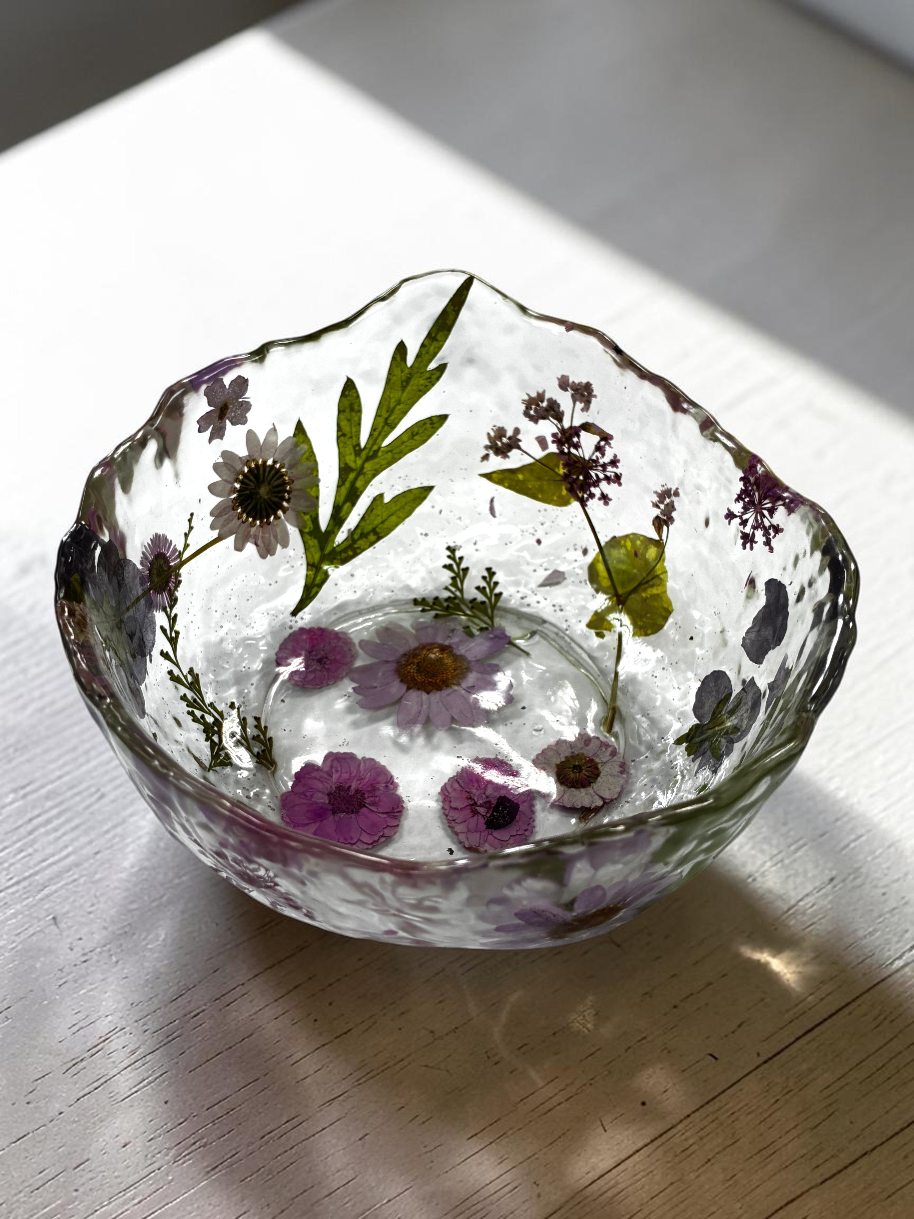 Pressed Flower Resin Art Bowl