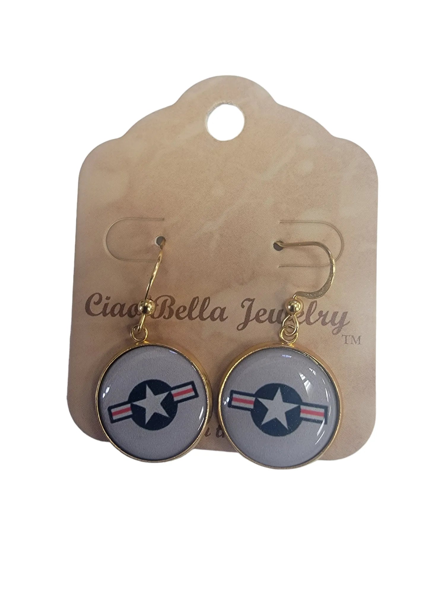 Air Force Silver or Gold Earrings: Seal, Roundel, Wings, Thunderbird | Made in the USA | Officially Licensed