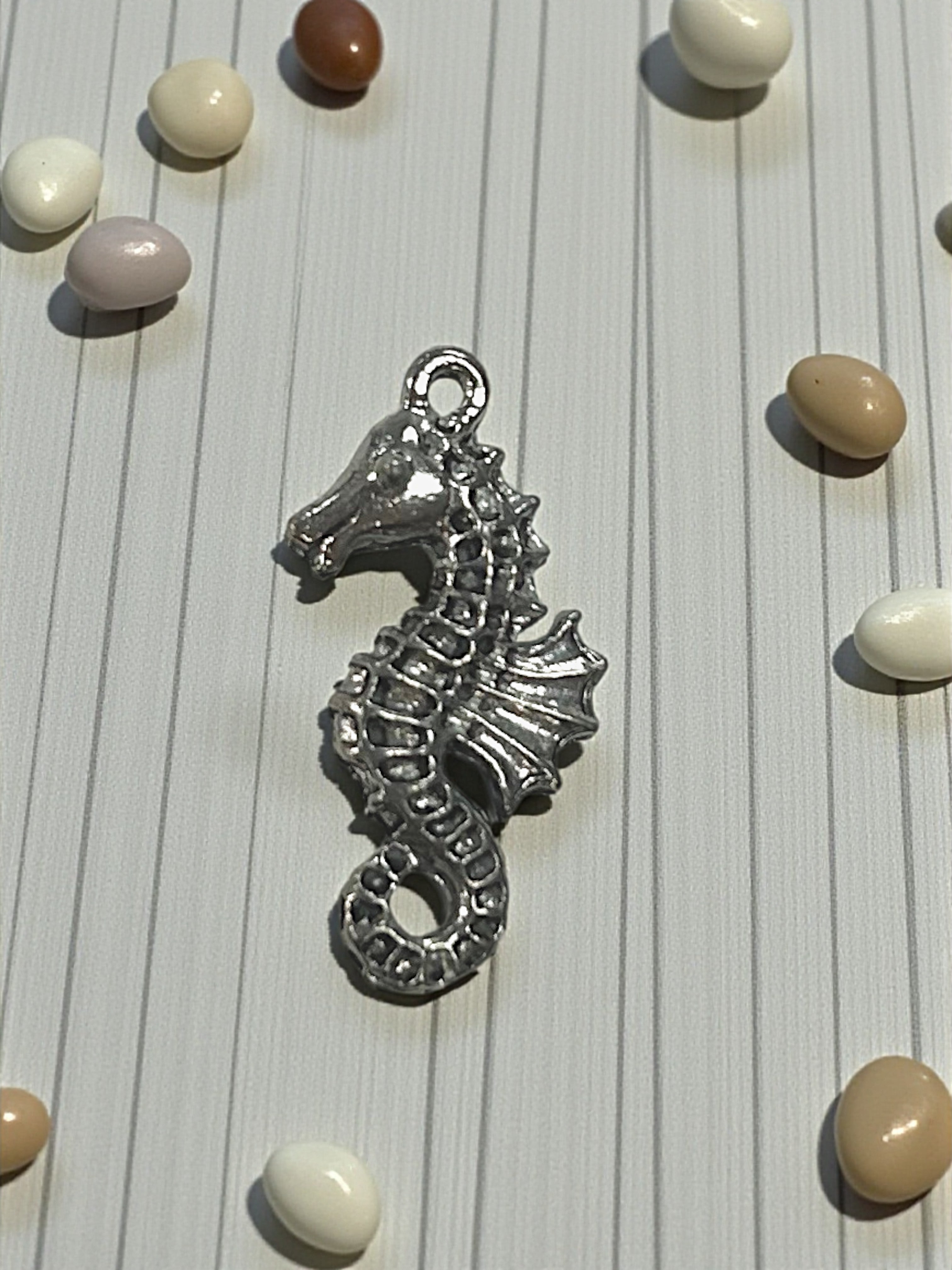 Silver Seahorse Pewter Charm Pendant | Ocean | Travel Charm