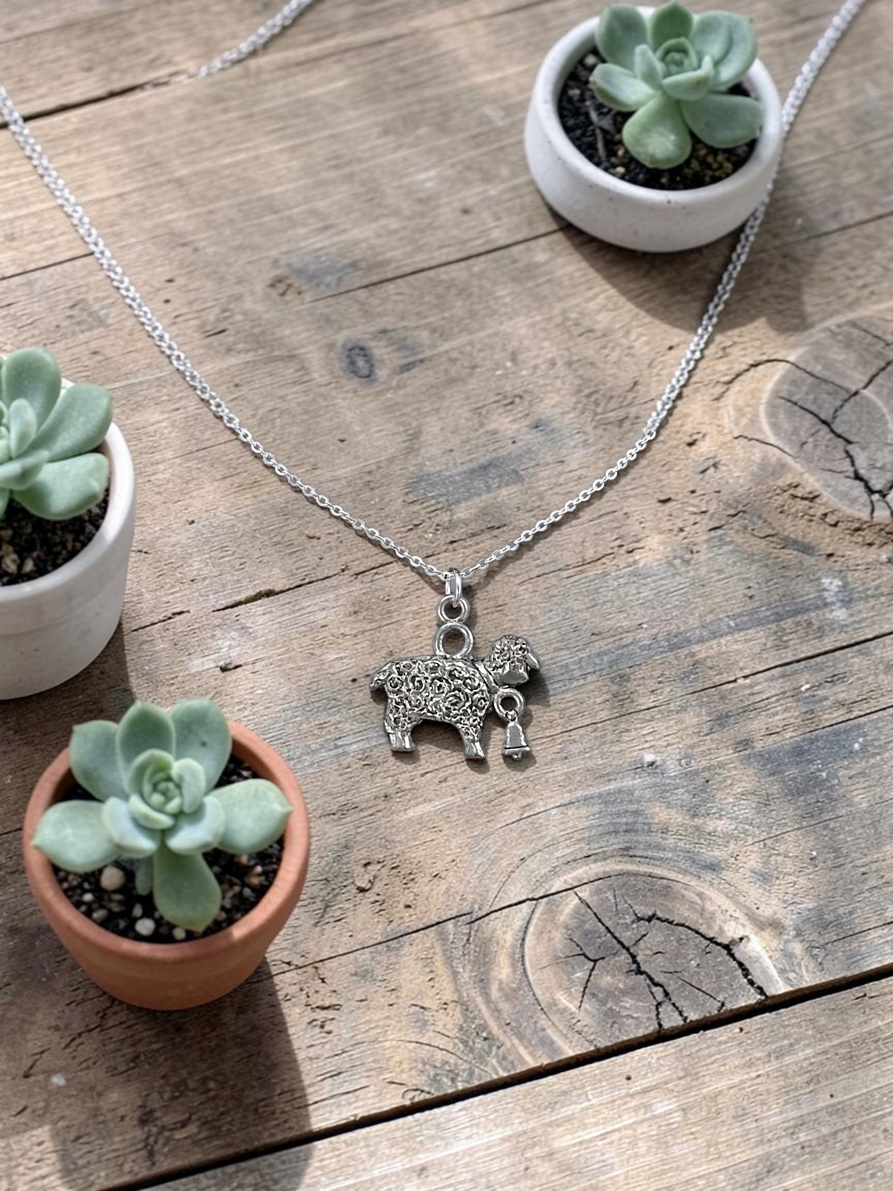 Sheep Pewter Charm Pendant (Gold or Silver) | Travel Charm