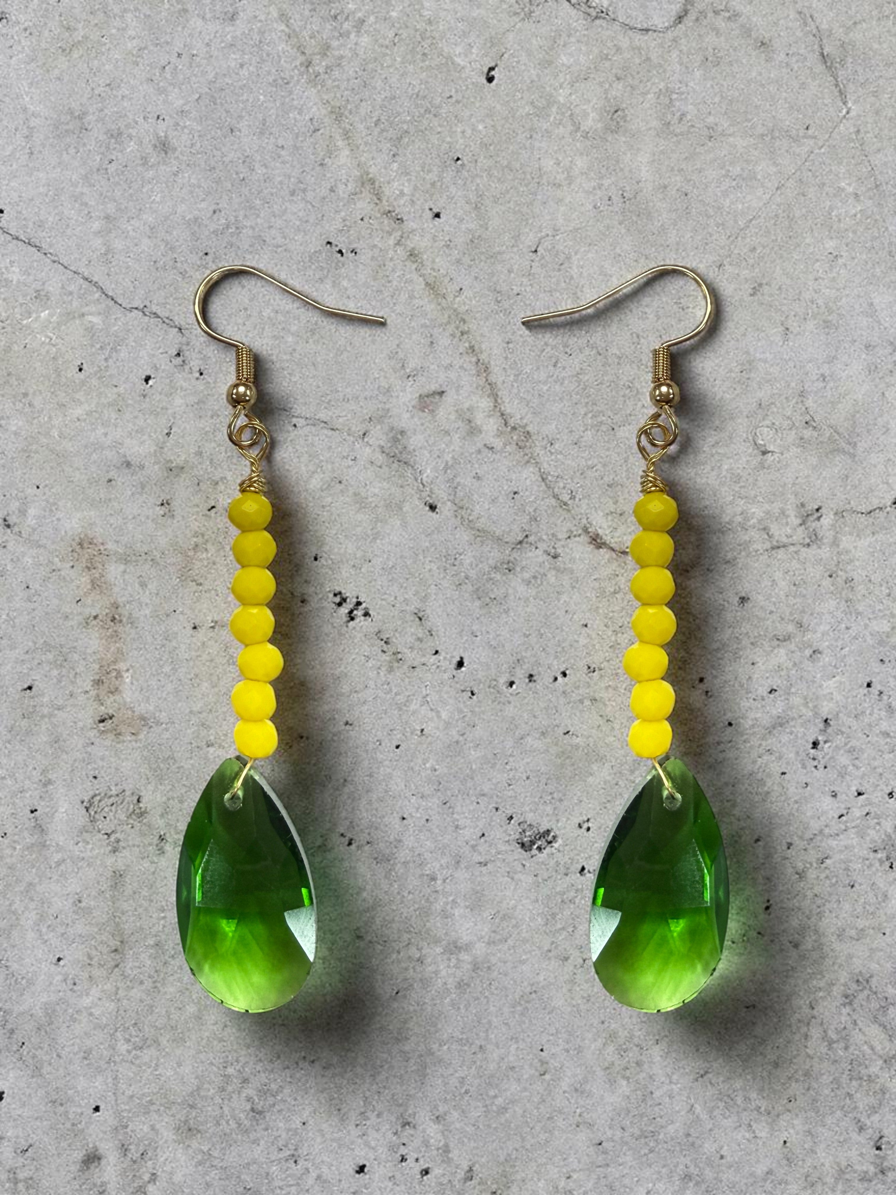 Game Day Glitz: Crystal Teardrop Team Spirit Earrings
