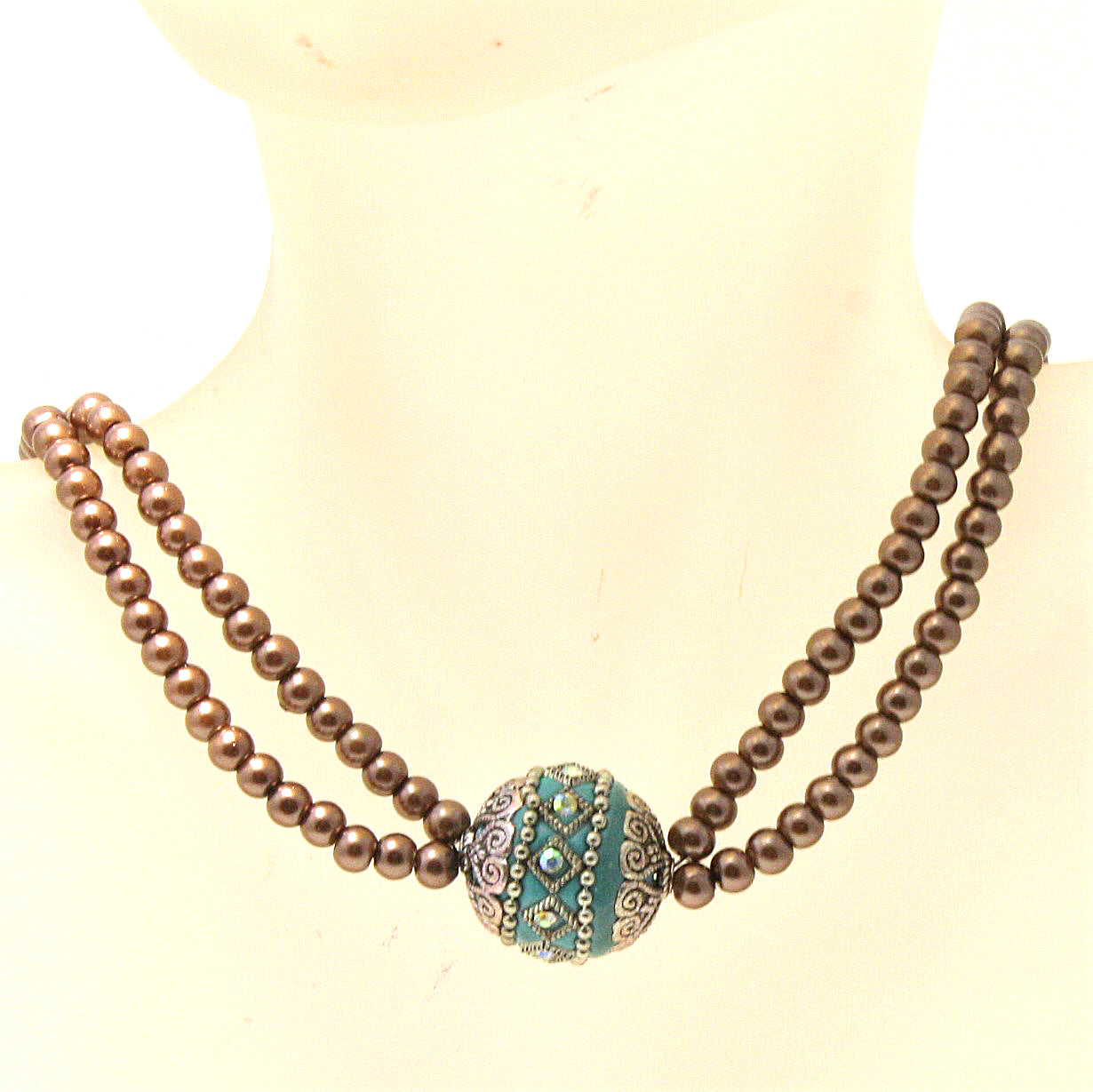 Sparking Rhinestone and Pearl Necklace
