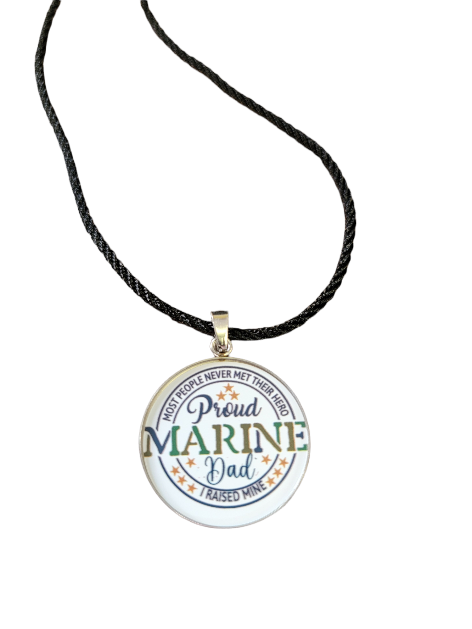 Marine Corp Proud Dad Pendant Necklace