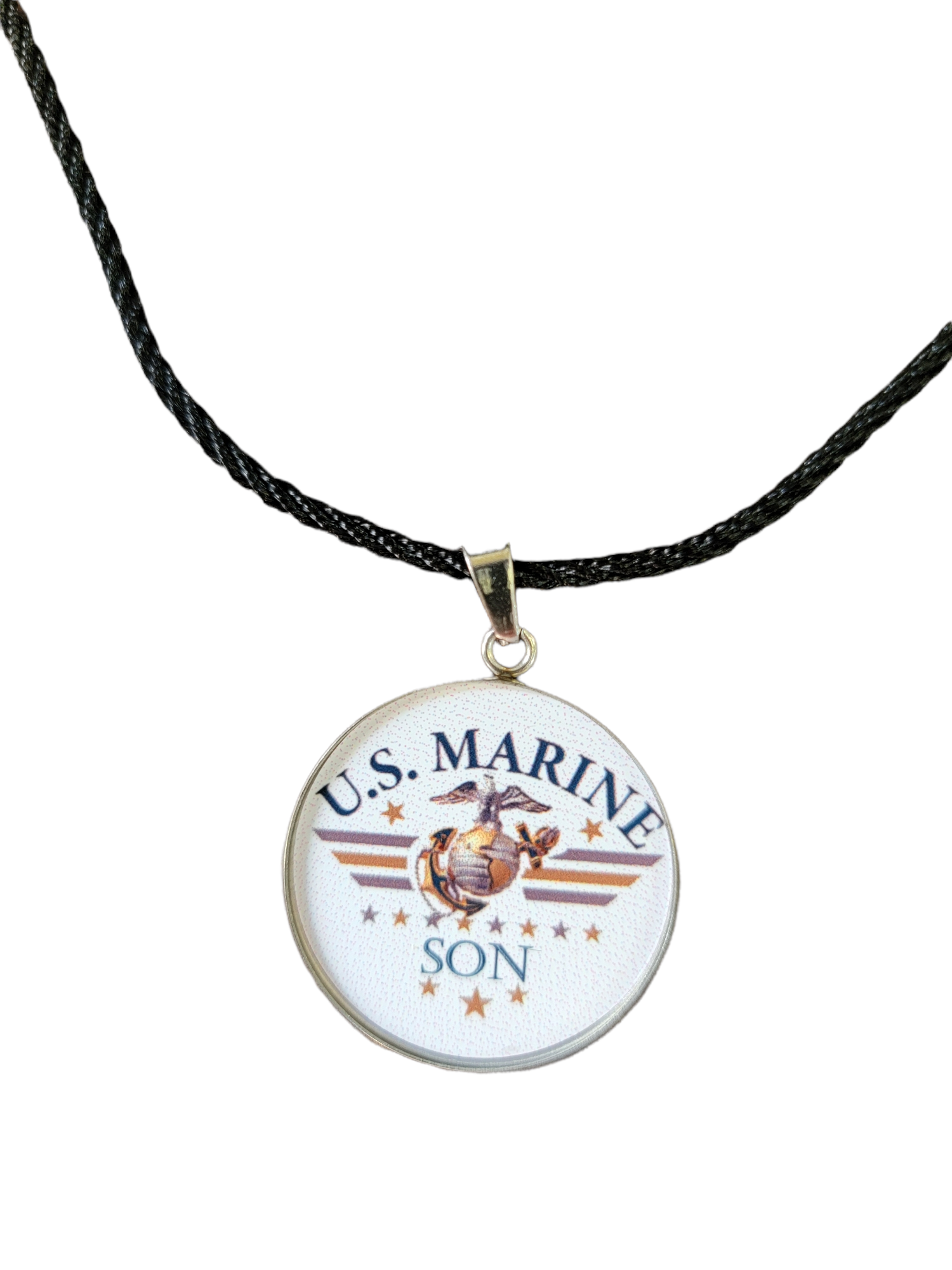 Marine Corp Son Eagle Globe Anchor Pendant Necklace, Perfect Gift for Marine Lovers and Patriots, Unique Design, 24 Inch