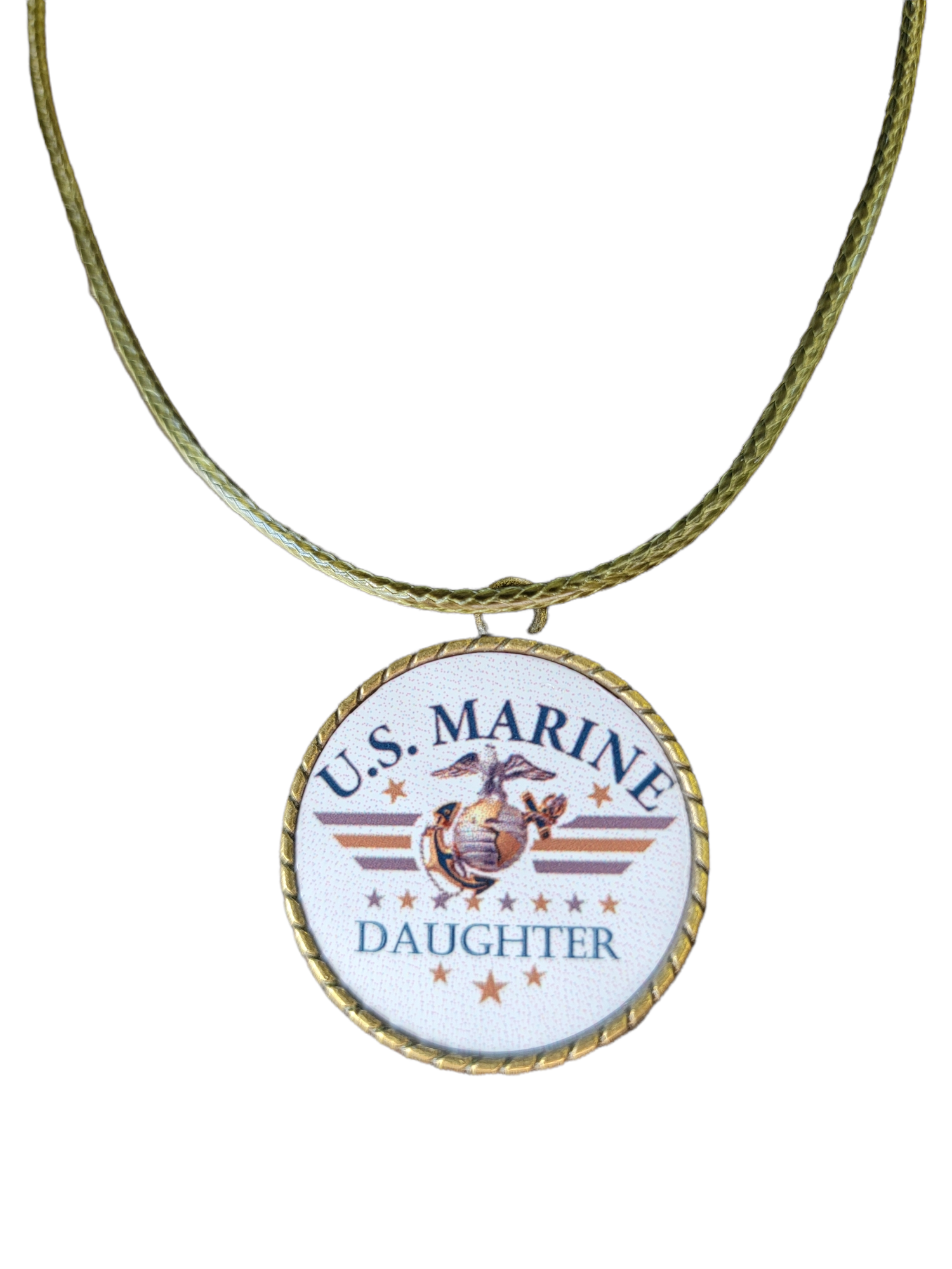 Marine Corp Daughter Eagle Globe Anchor Pendant Necklace, Made in USA, Gift Pouch Packed with Artist Card, Unique and Durable, Comfortable Fit
