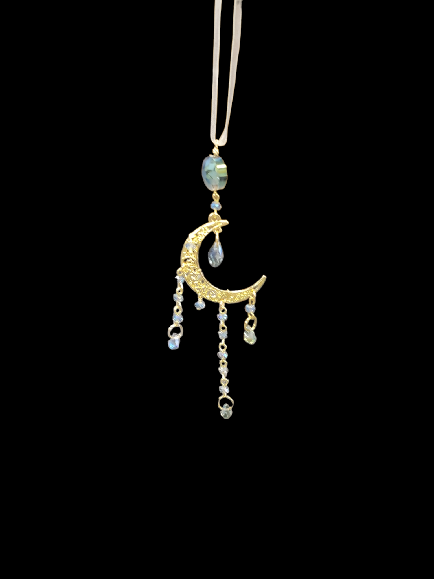 Crystal Moon Car and Wall Charms