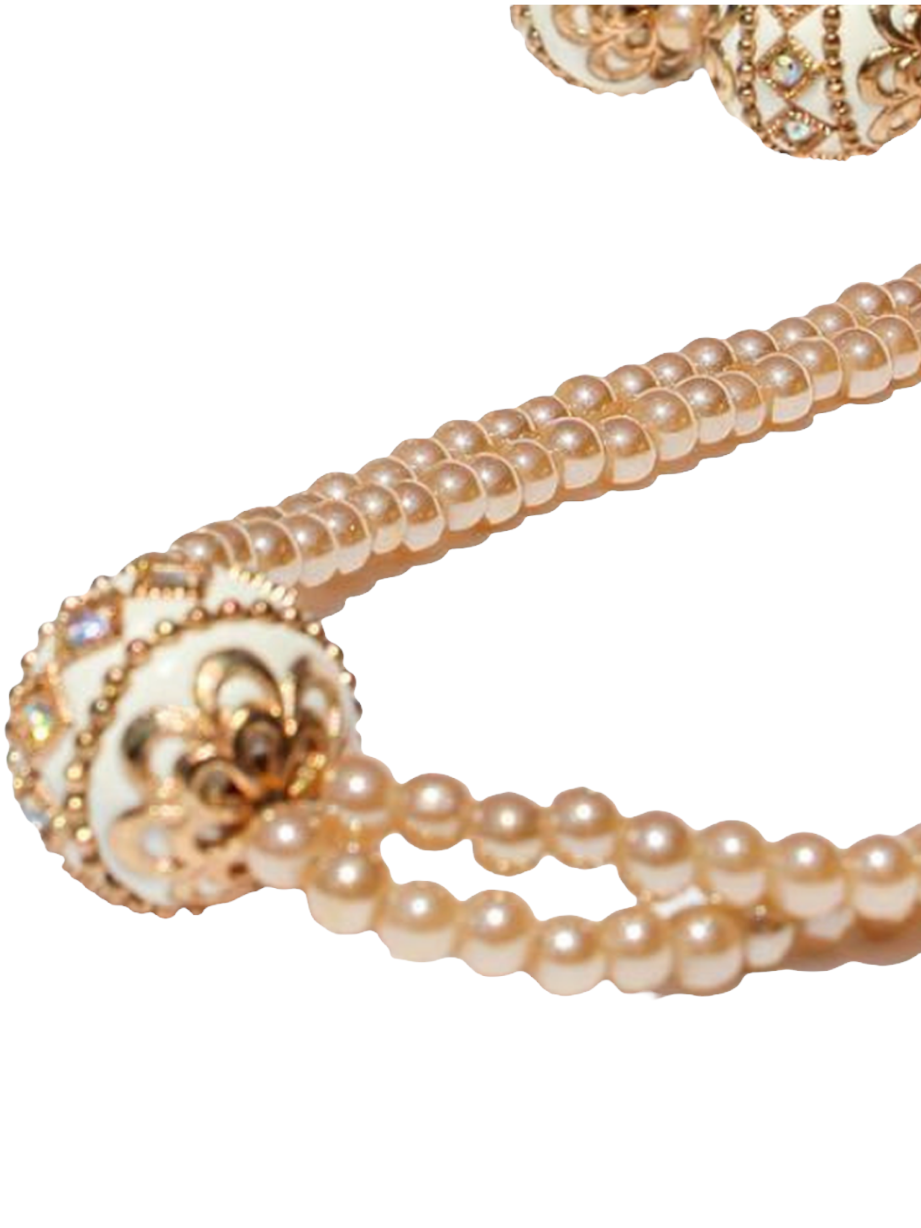 Gold Beaded Champagne Pearl Champagne Pearl Necklace