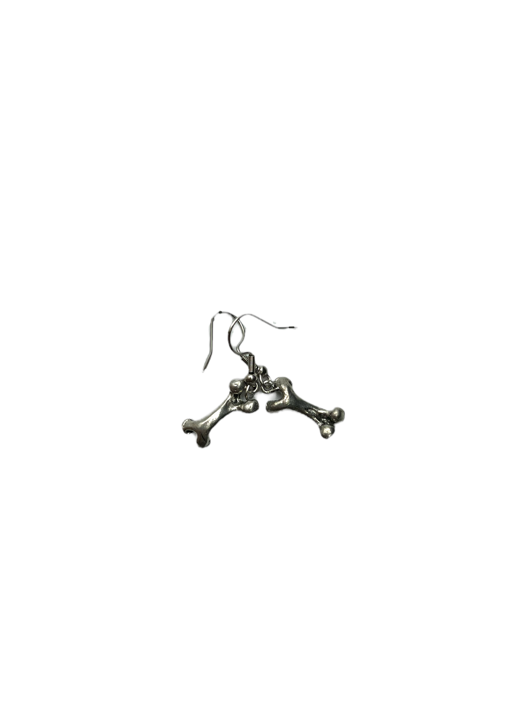 Silver Bone Necklace and Earrings Set