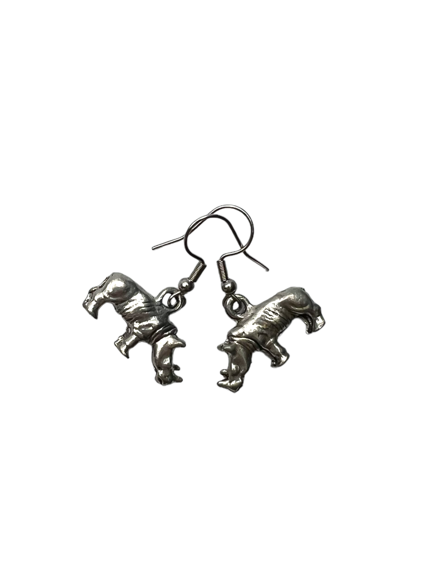Pewter Rhinoceros Charm |Necklace and Earring Set | Zoo Charm