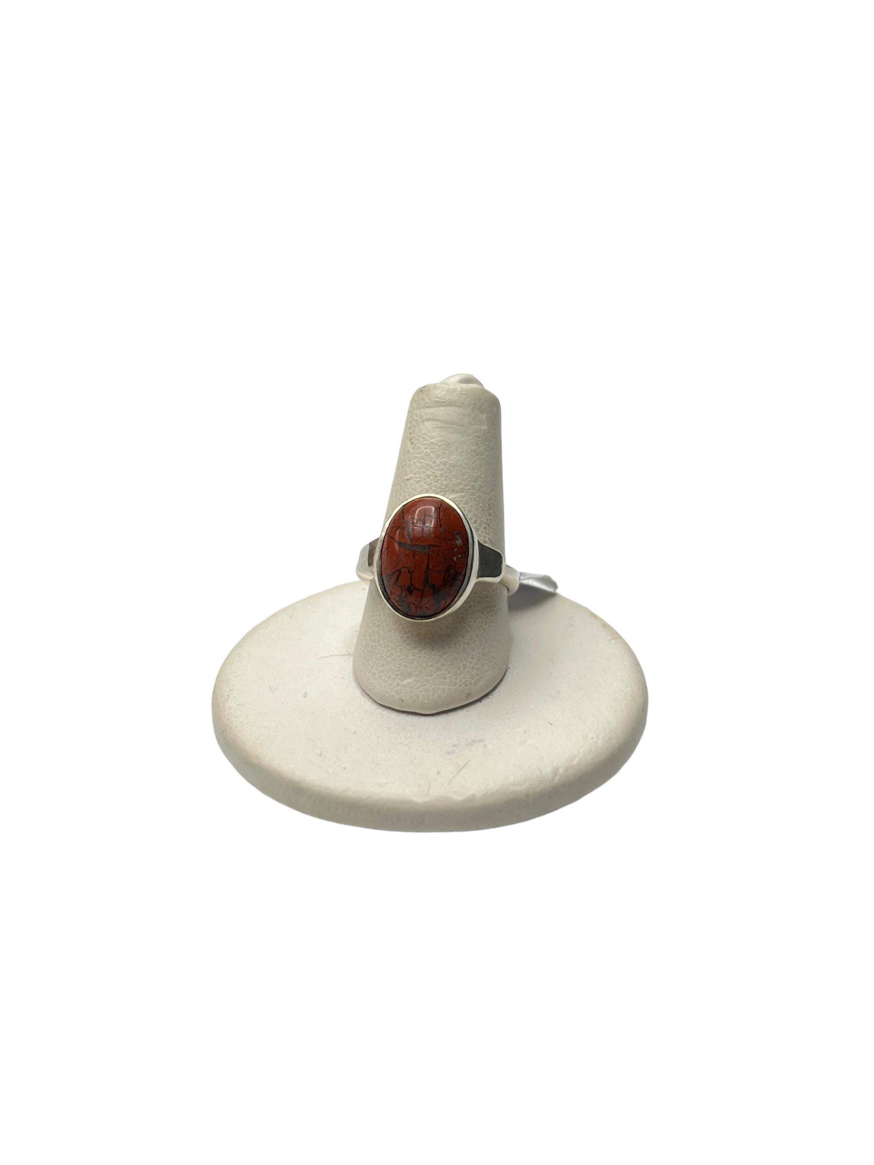 Vibrant Poppy Jasper Ring in Sterling Silver