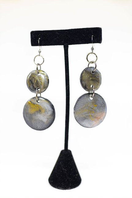 Go Gray Vinyl Record Earrings | Upcycled Music Jewelry for Brain Cancer Awareness