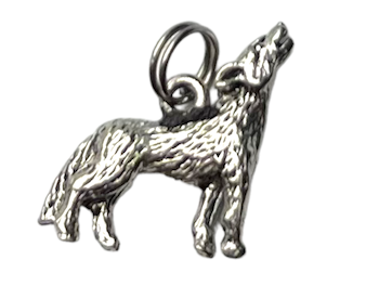 Pewter Wolf Necklace and Earring Set