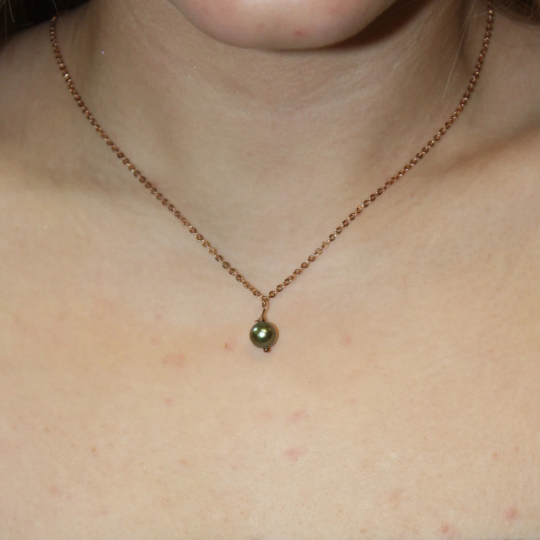Rose Gold Turquoise Freshwater Pearl Necklace | Stylish Handmade Gifts | Fashionable Accessories