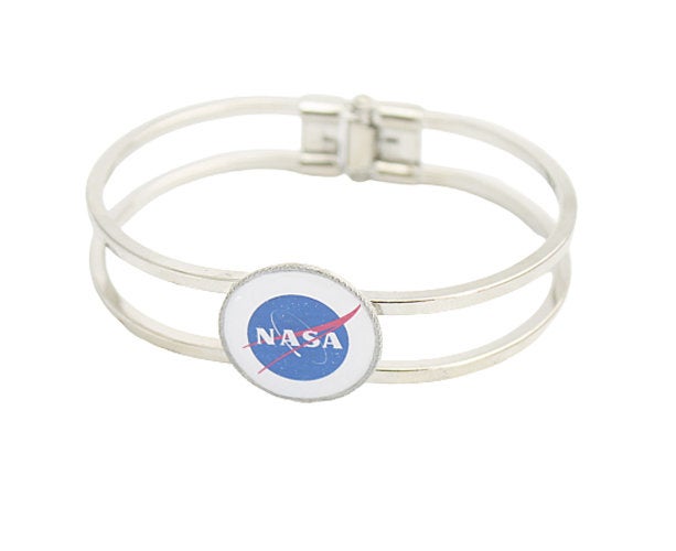 NASA Logo Bracelet | Silver Rhodium Tarnish-Free | Space Fan Gift