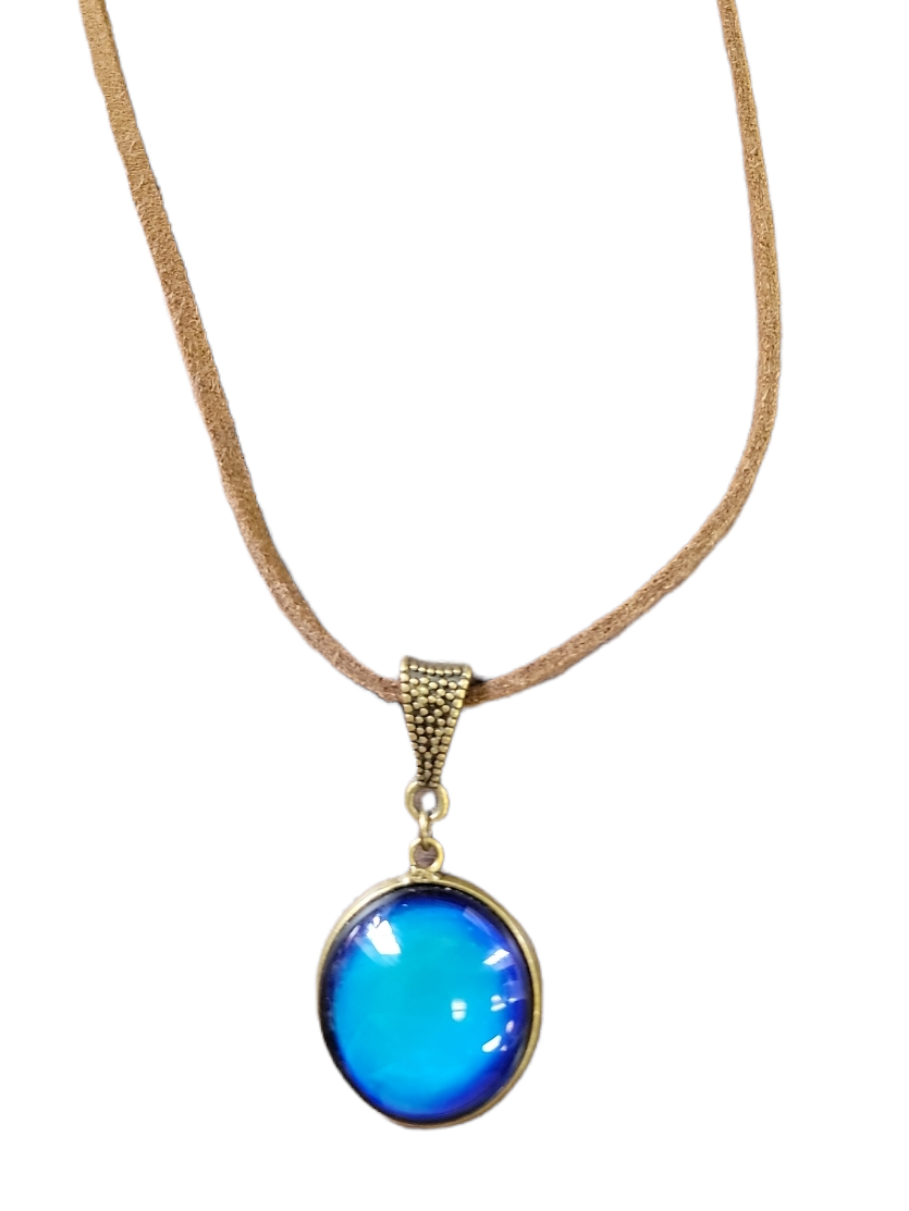 Mood Antique Gold Bead Necklace - Leather Cord