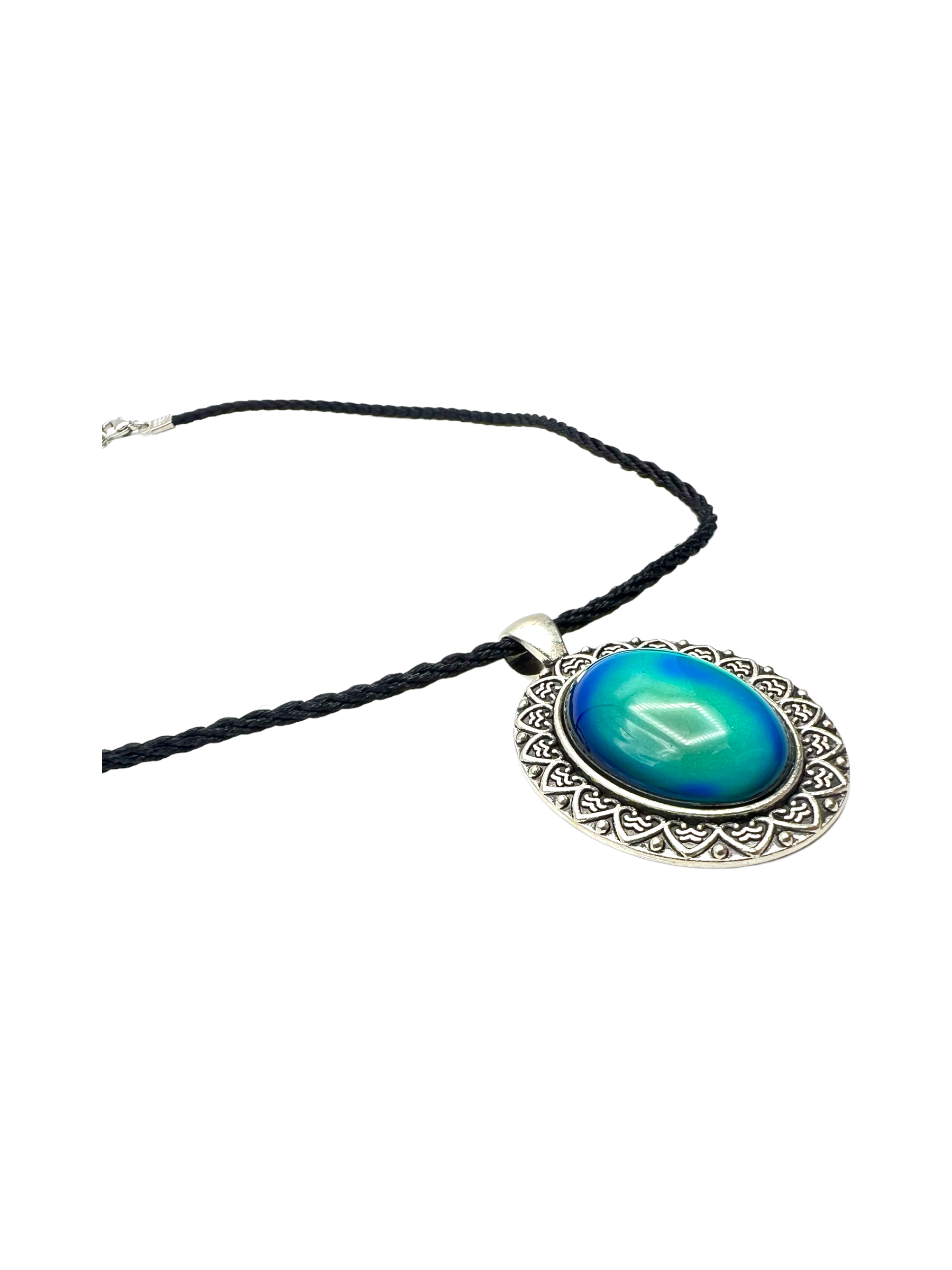 70s Bohemian Mood Bead Necklace - Color Changing Retro Jewelry - Handmade Boho Gift
