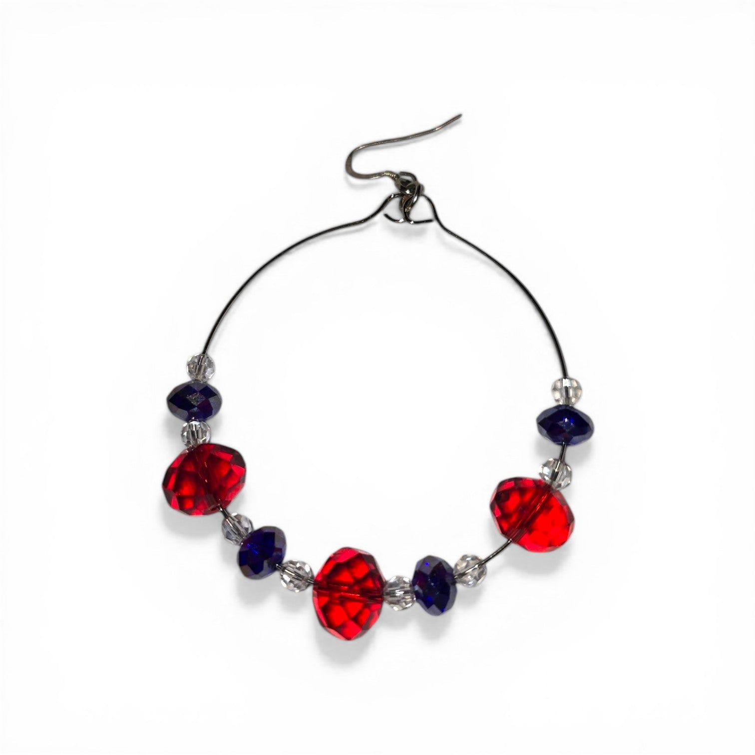 Half Crystal Large Hoop Earrings