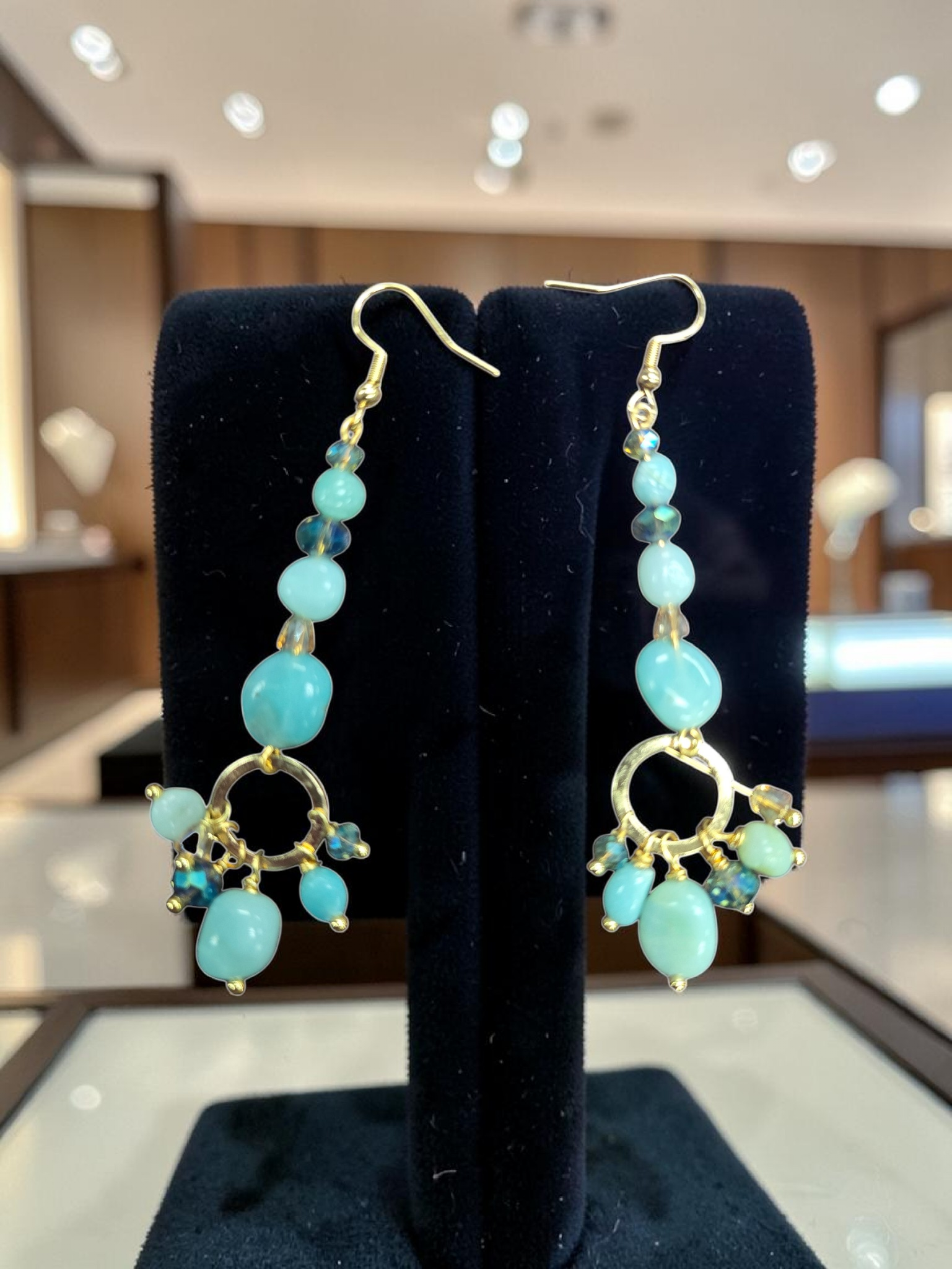 Dangle Earrings Amethyst, Tiger Eye, African Turquoise, Blue Agate, Amazonite, and Dumortierite | Michelle Marie Boutique