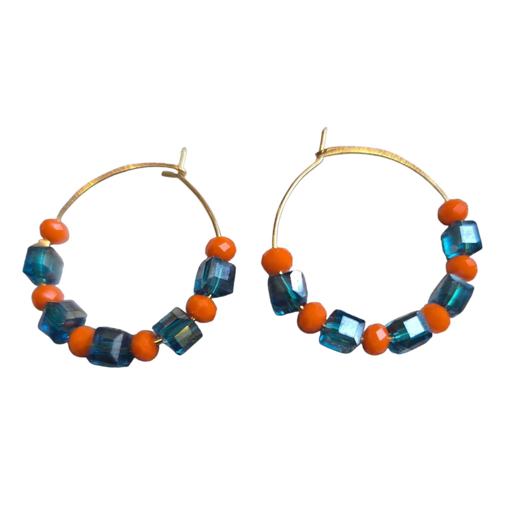 Gameday Glitz: Two-Tone Faceted Crystal Hoop Earrings | Team Color Jewelry