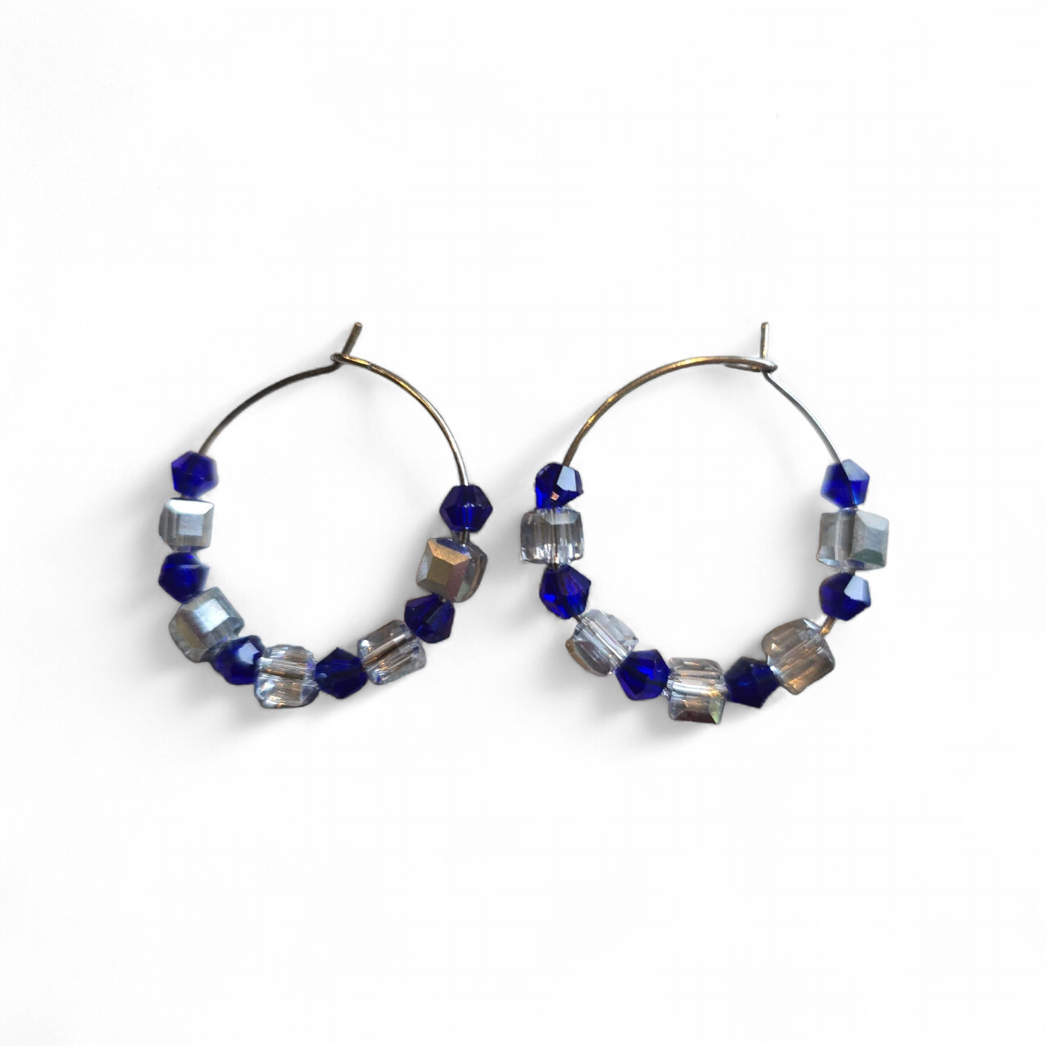 Gameday Glitz: Two-Tone Faceted Crystal Hoop Earrings | Team Color Jewelry