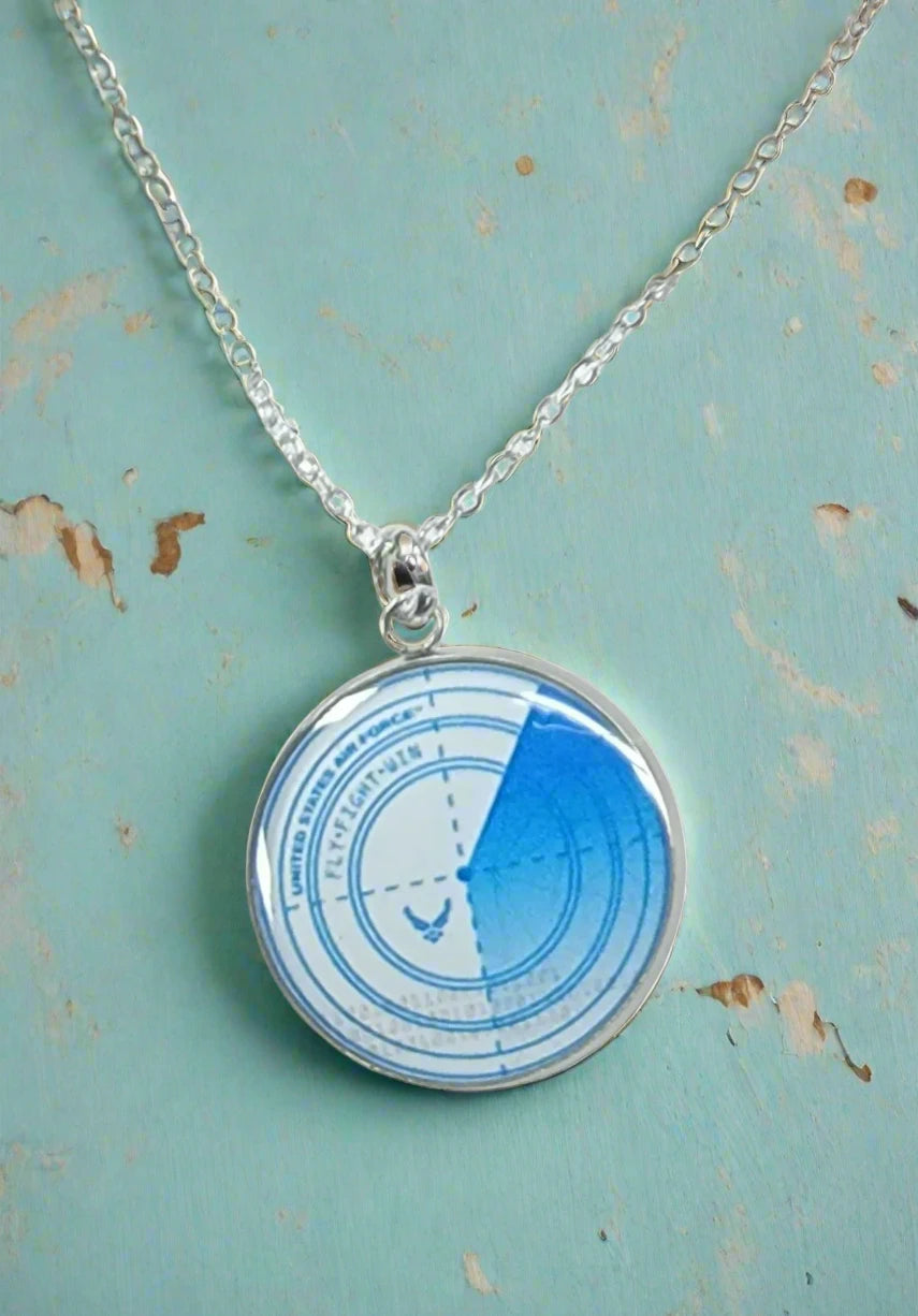 Army, Navy, Air Force, Marine Corps, Coast Guard, Space Force Pendant Necklace in Gold or Silver | Made in the USA | Officially Licensed