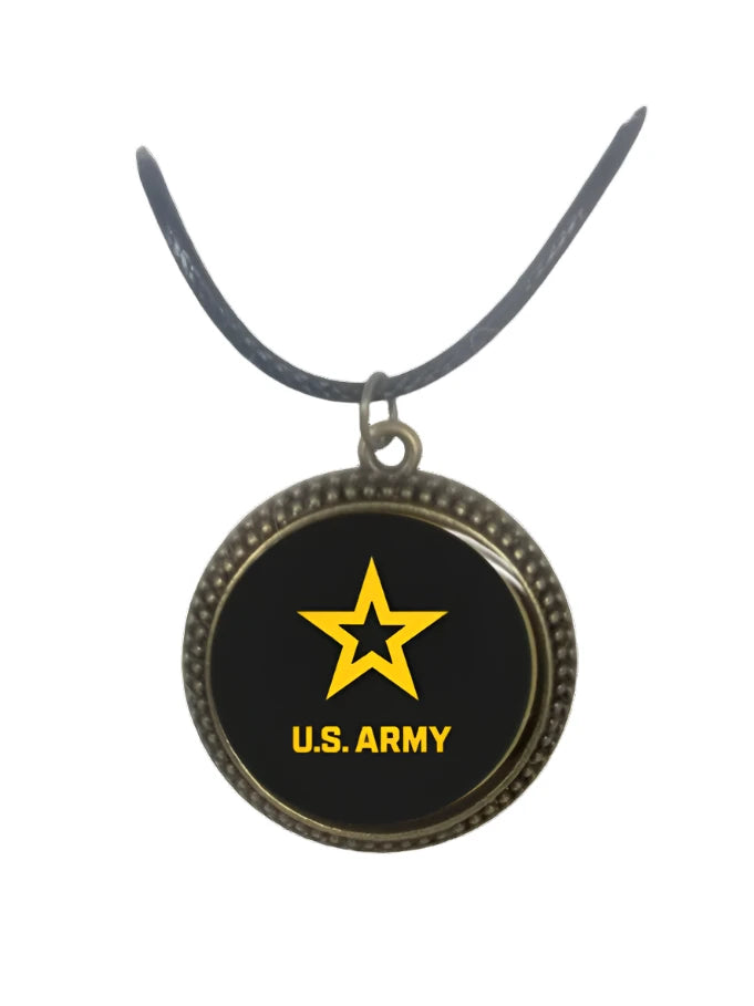 Army, Navy, Air Force, Space Force, Marine Corps Logo Pendant Necklaces | Made in the USA |, Officially Licensed