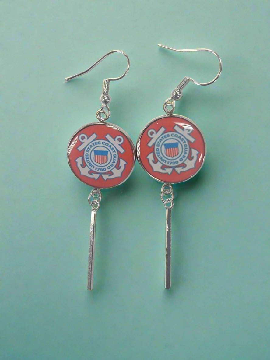 Military Charm Earrings | Army, Air Force, Coast Guard, Marine Corps, Space Force | Made in the USA |Officially Licensed