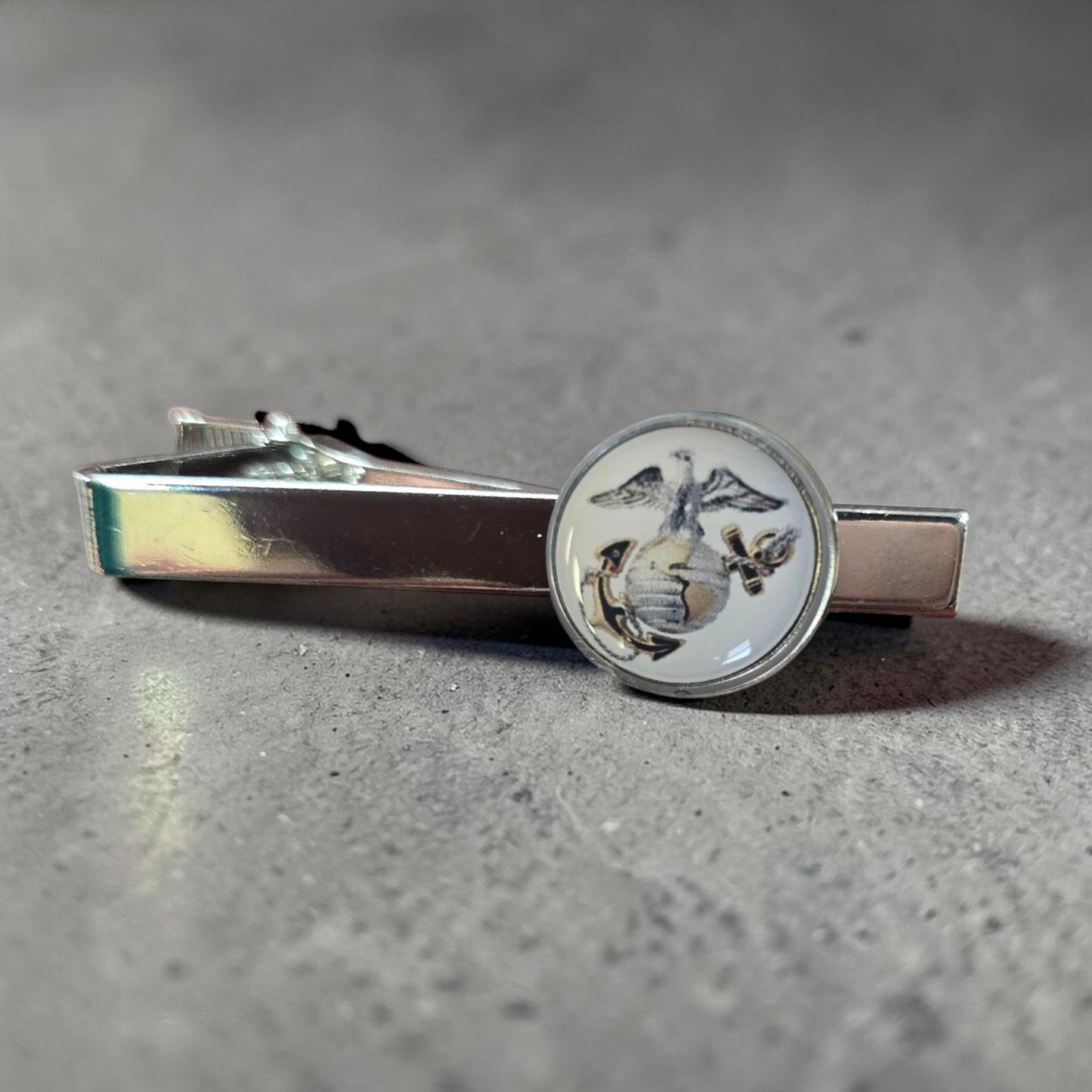 Marine Corps Silver Eagle Globe Anchor EGA Tie Bar Clip | Made in the USA | Stainless Steel | Officially Licensed