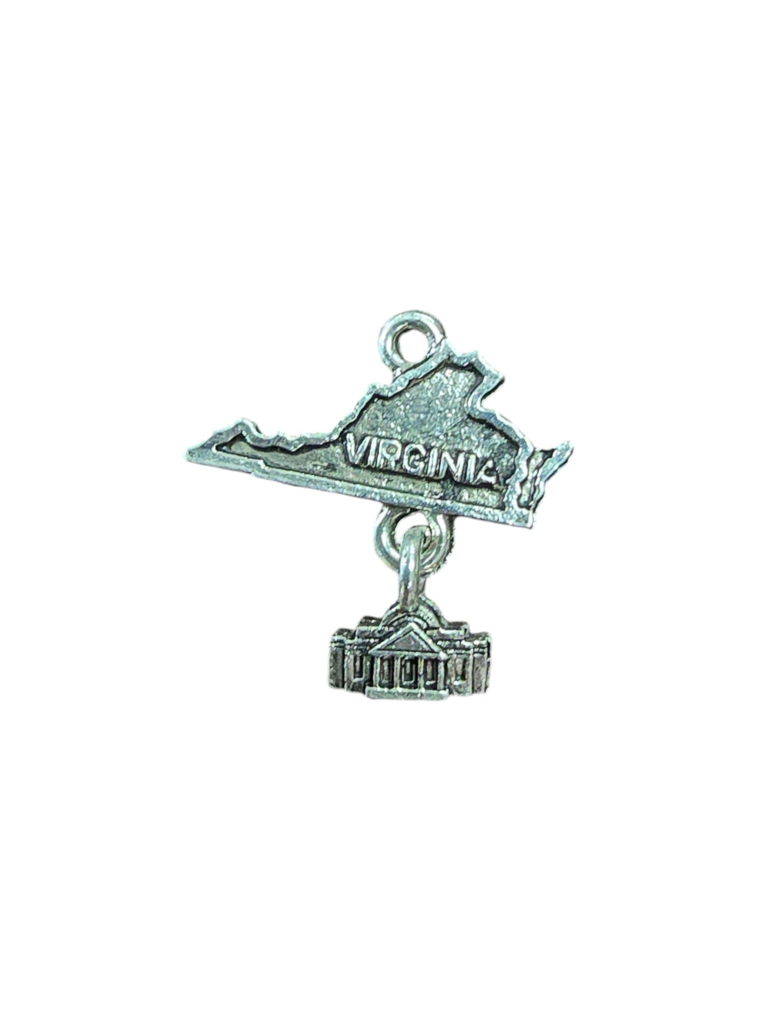 Silver Virginia State Pewter Charm Pendant | Travel Charm