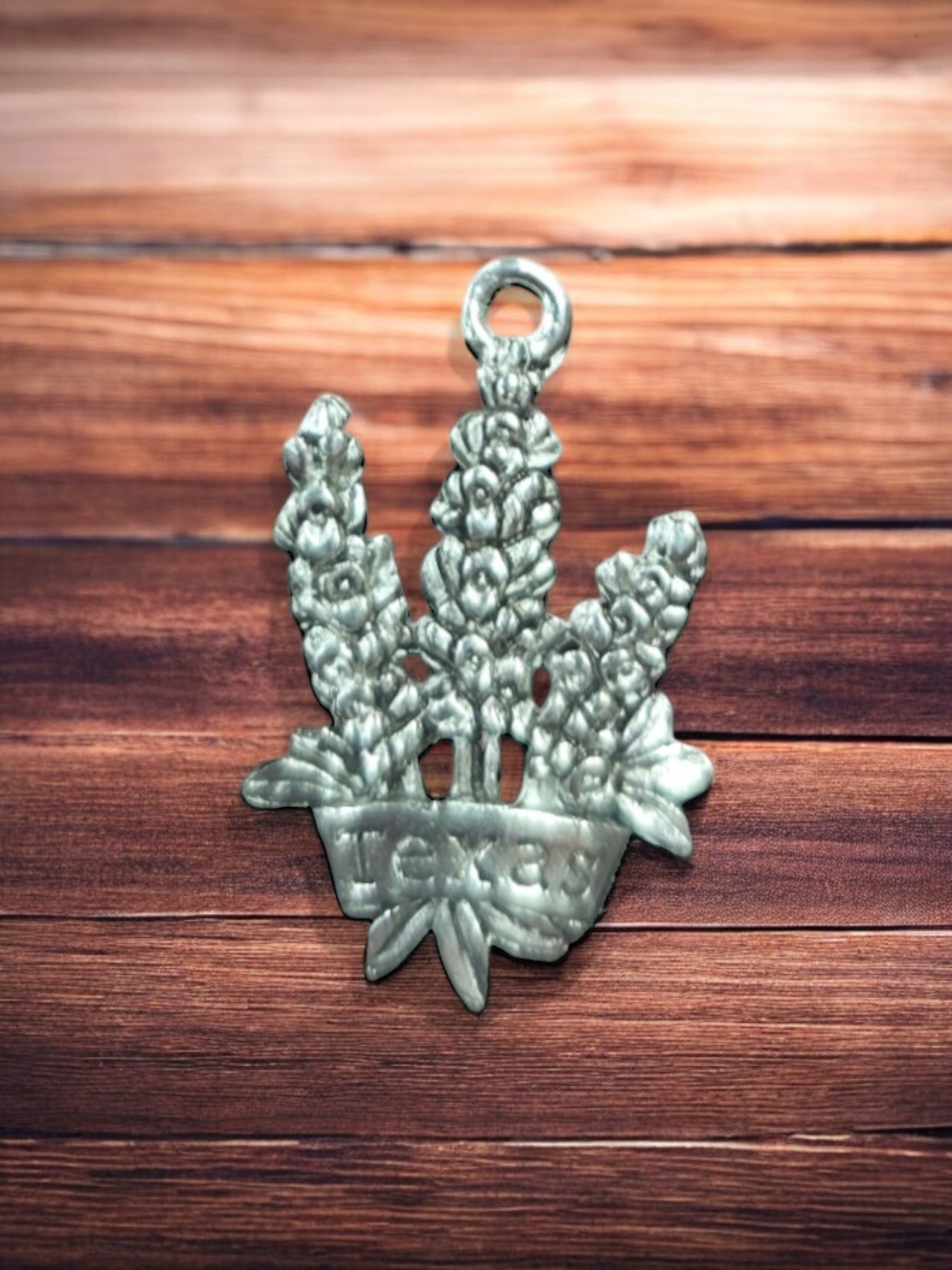 Silver Texas Wildflower Pewter Charm Pendant | Travel Charm