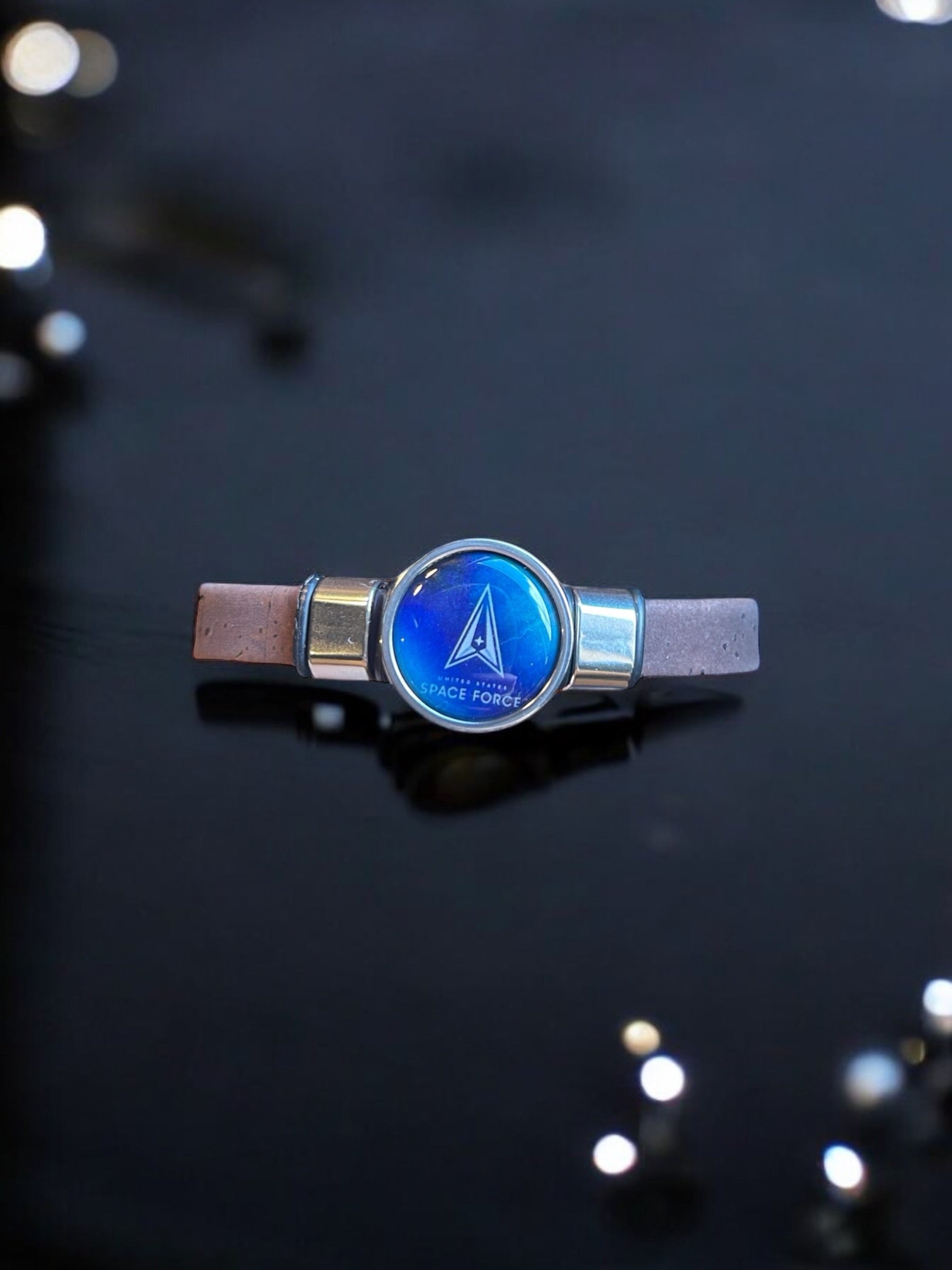 Space Force Unisex Brown Cork Bracelet | Made in the USA | Officially Licensed | Sustainable