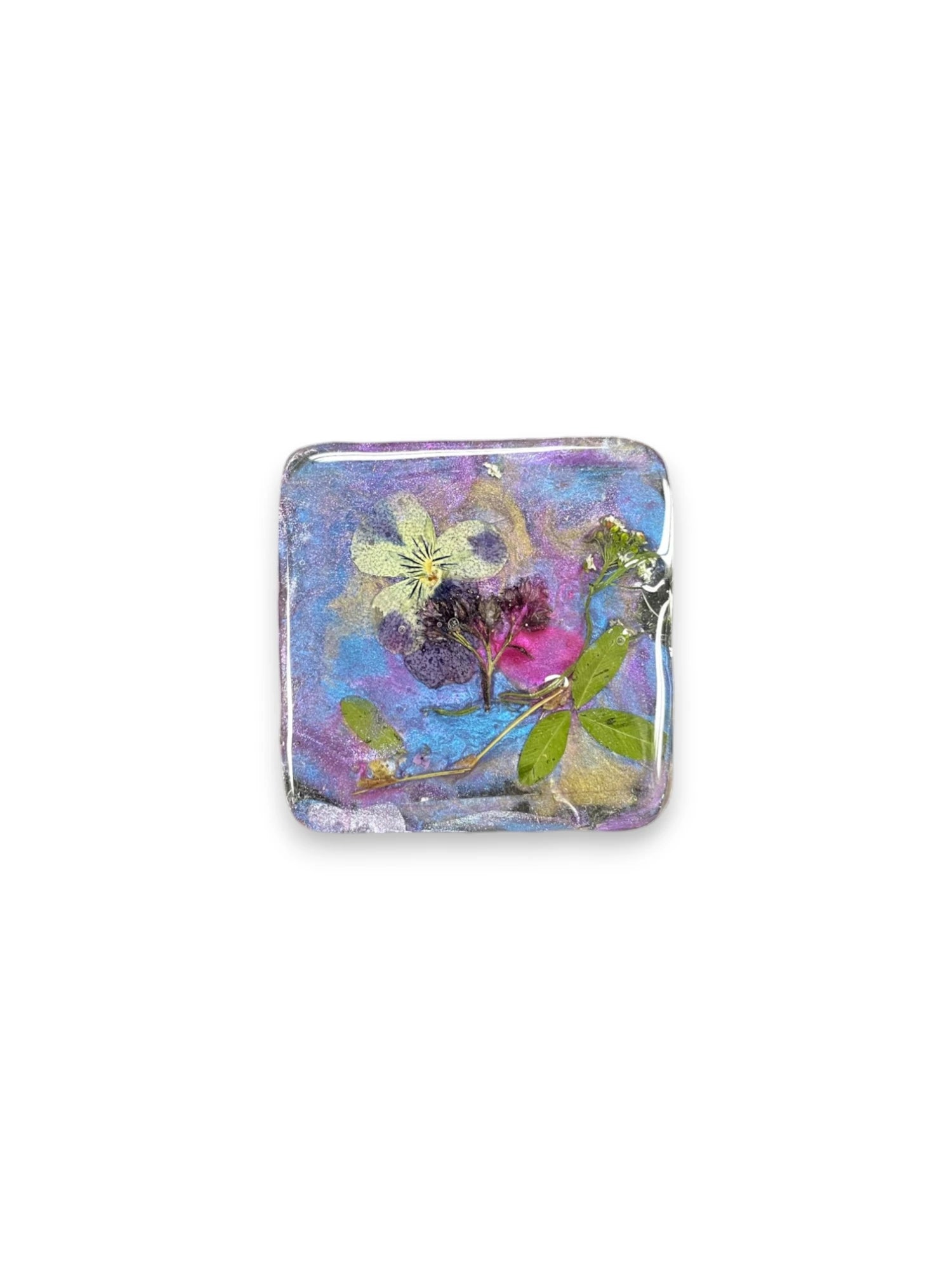 Pressed Flower Resin Magnet, Botanical Magnet, Floral Fridge Magnet