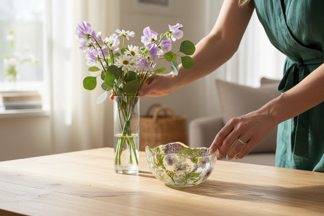Pressed Flower Resin Art Bowl