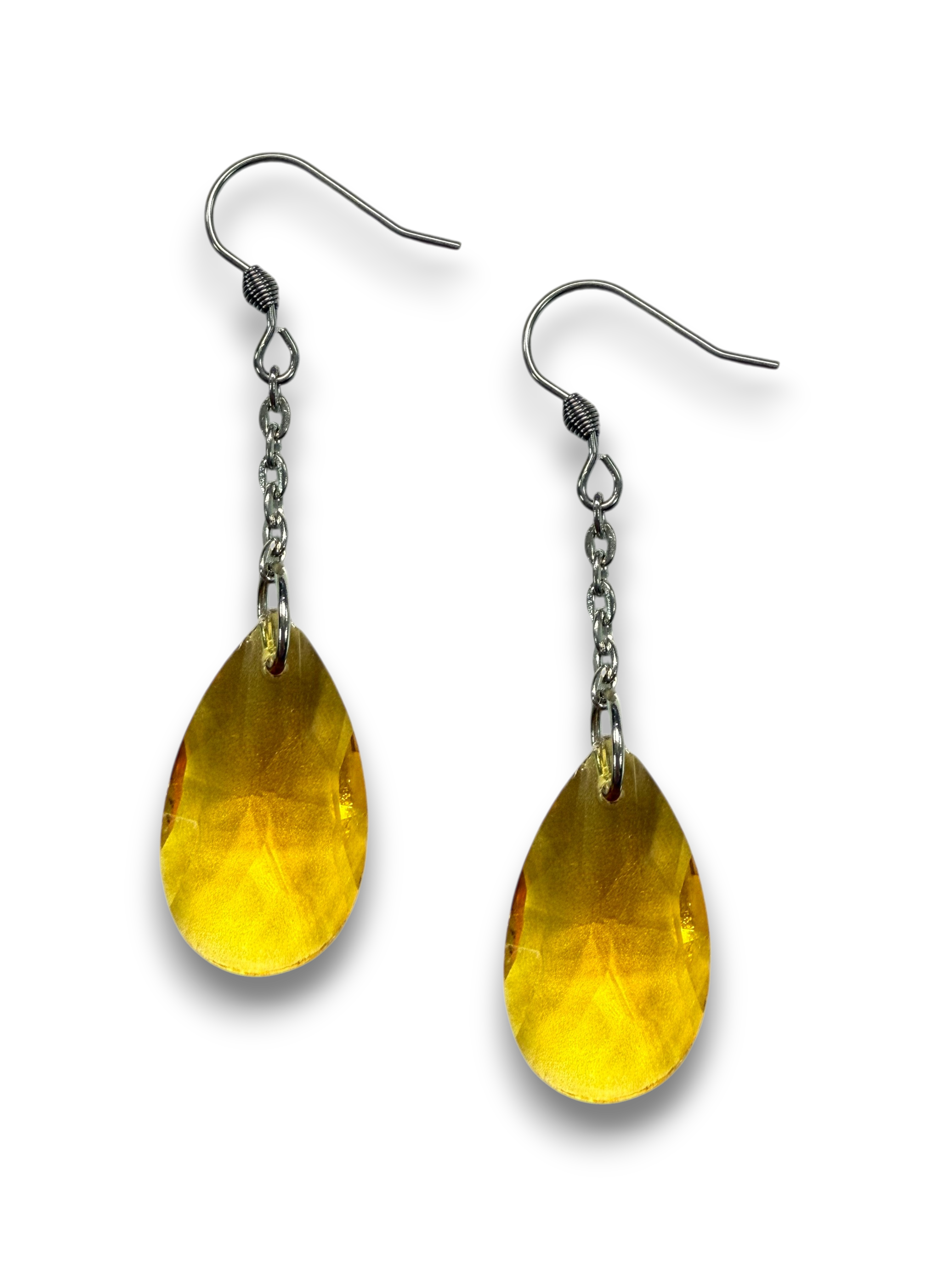 Sparkling Elegance: Teardrop Crystal Dangle Earrings in Sterling Silver